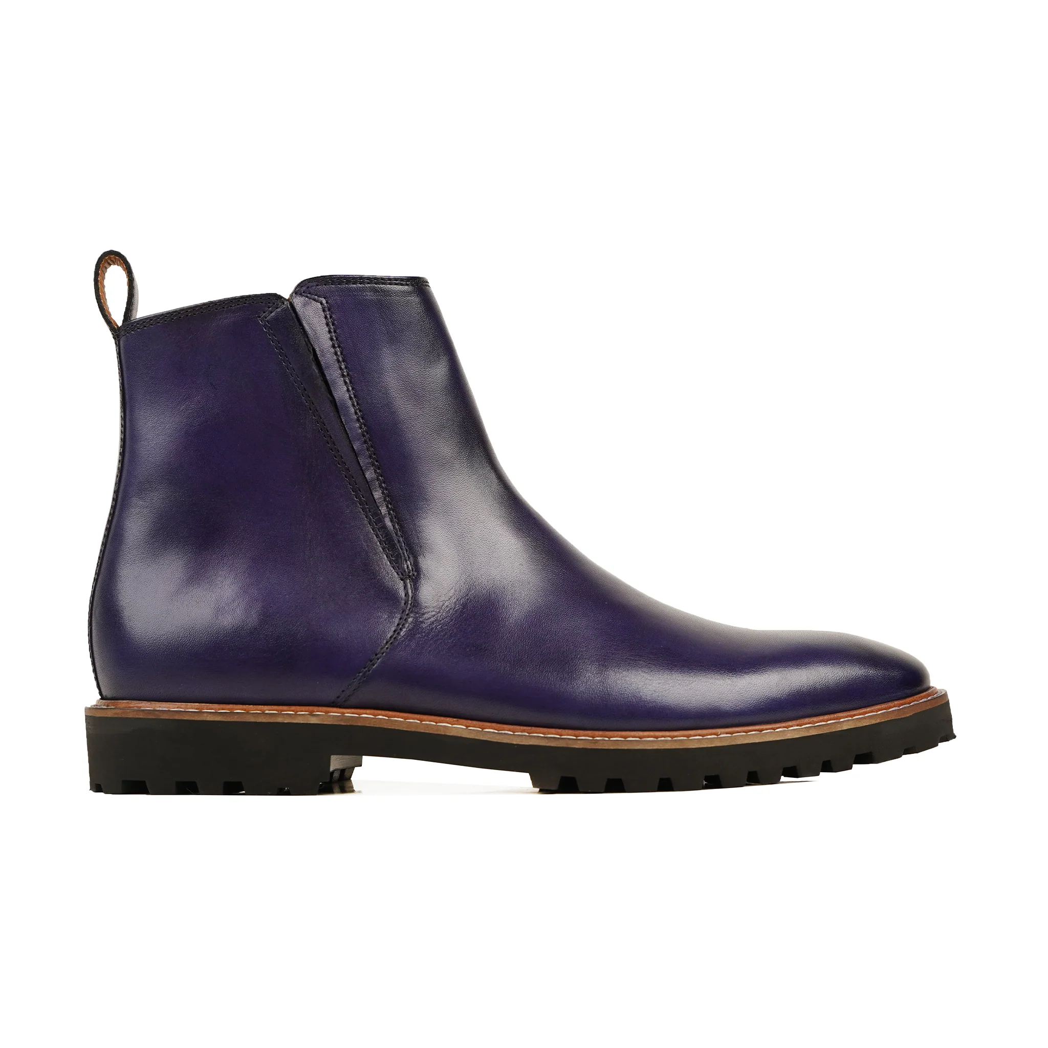 Erfurt - Men's Blue Patina Calf Leather Chelsea Boot - Image 2