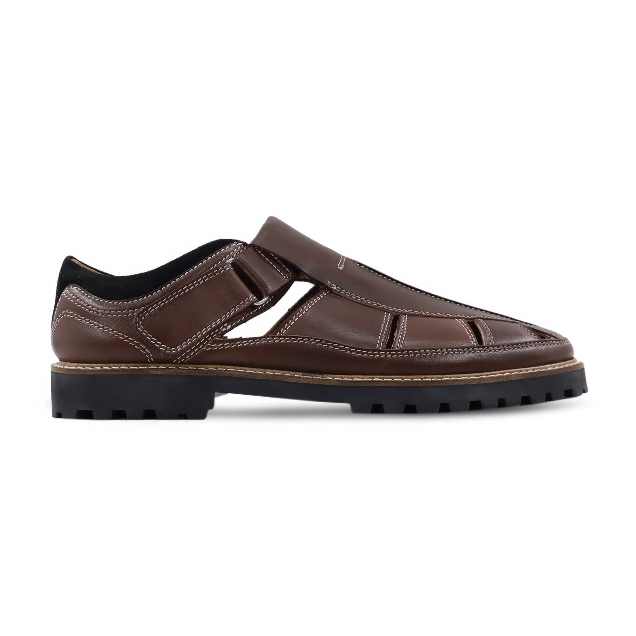 Etsuko - Men's Dark Brown Calf Leather Sandal - Image 2