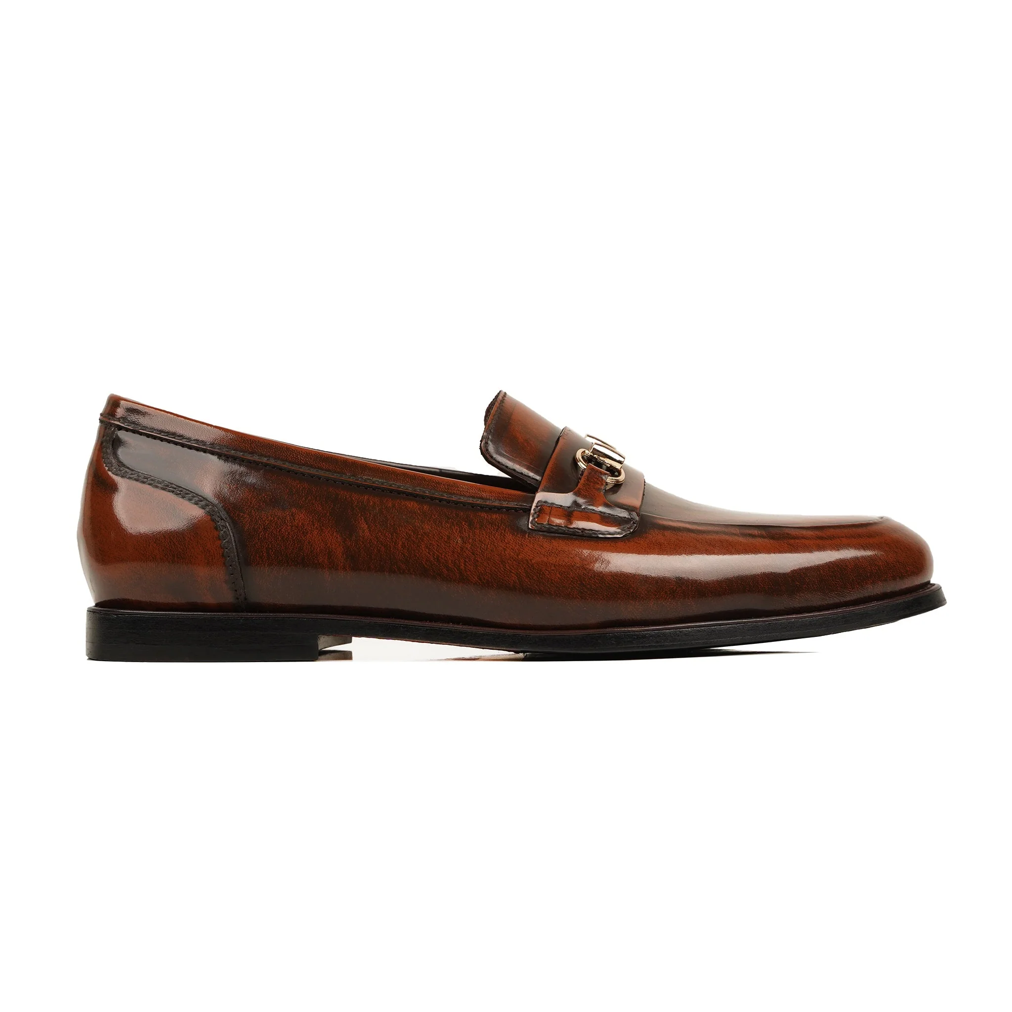 Corato - Men's Brown Patina Box Leather High Shine Loafer - Image 2