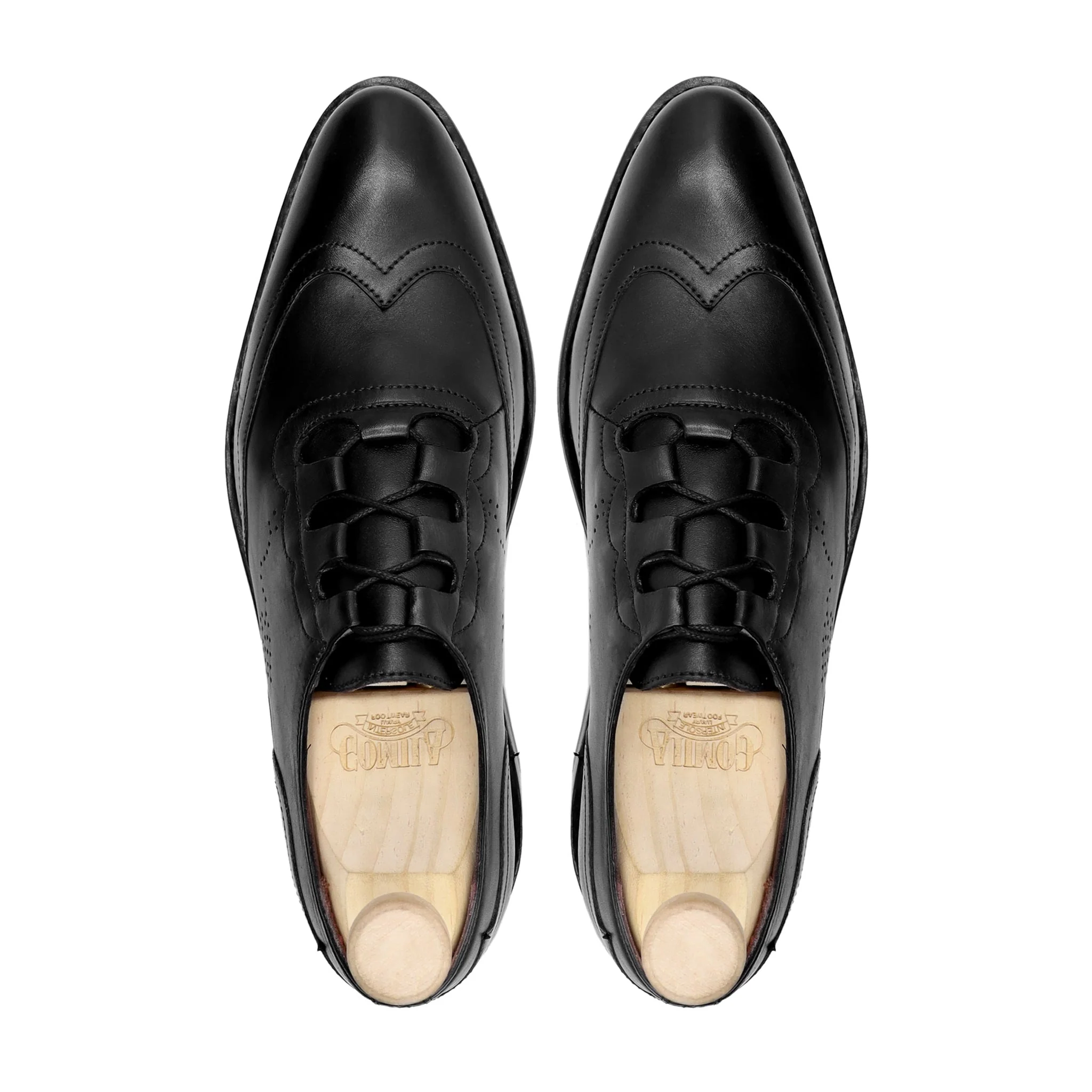 Freda - Men's Black Calf Leather Oxford Shoe - Goodyear Welted - Image 3