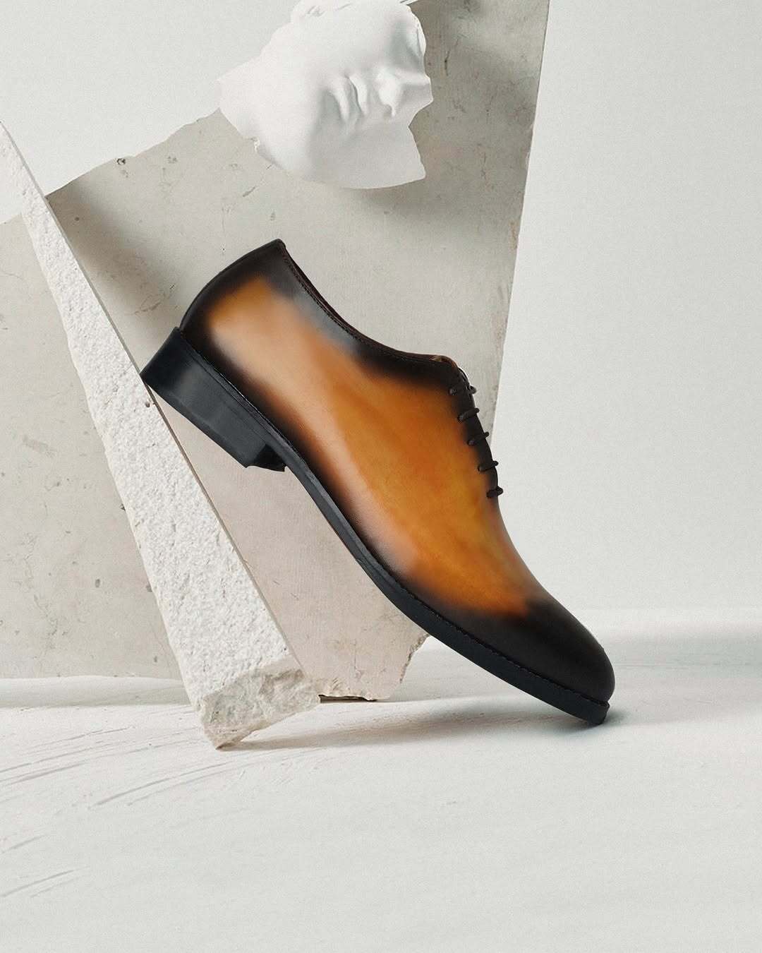 Dino - Men's Burnished Tan Patina Calf Leather Wholecut Shoe - Image 4