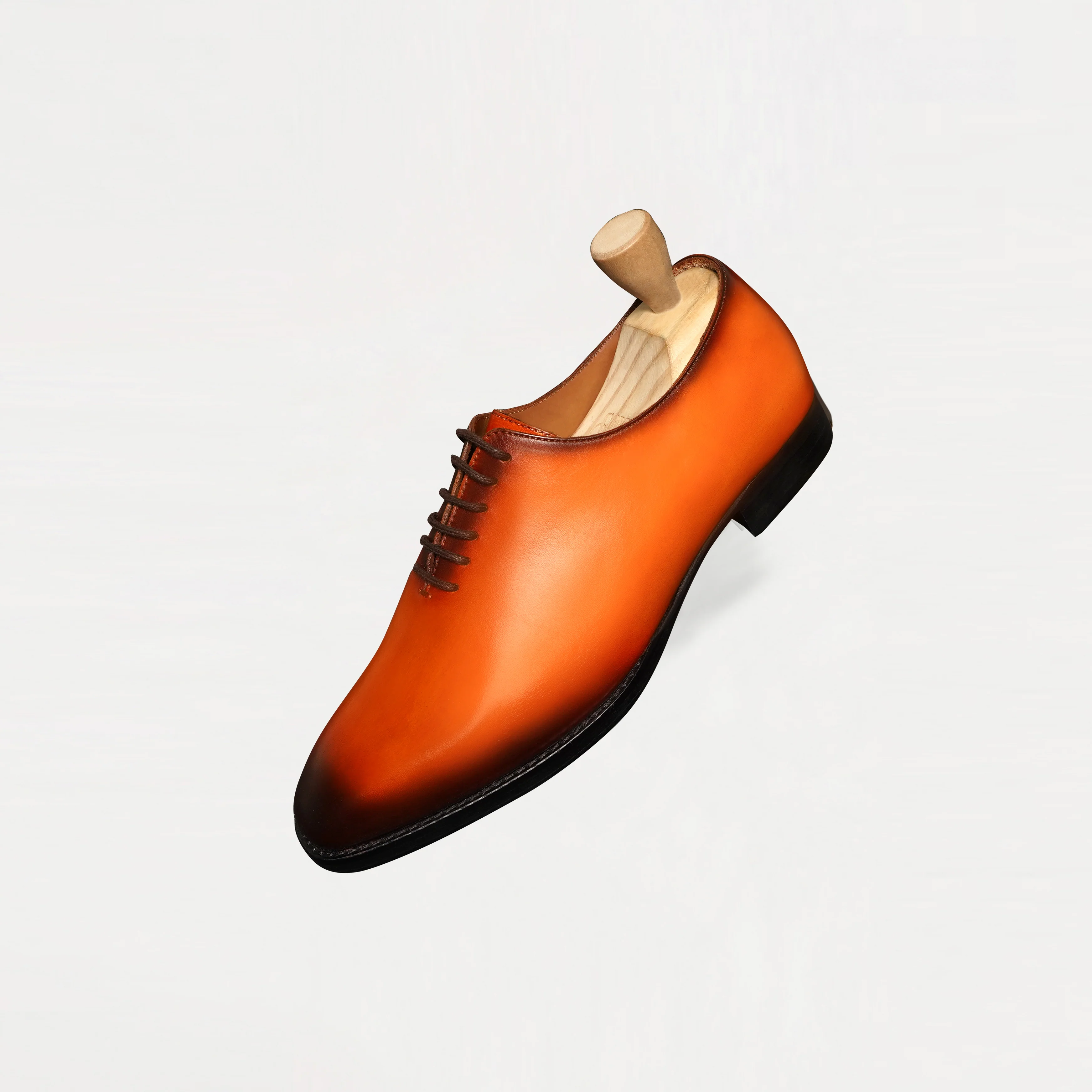 Dino - Men's Burnished Tan Patina Calf Leather Wholecut Shoe - Image 6