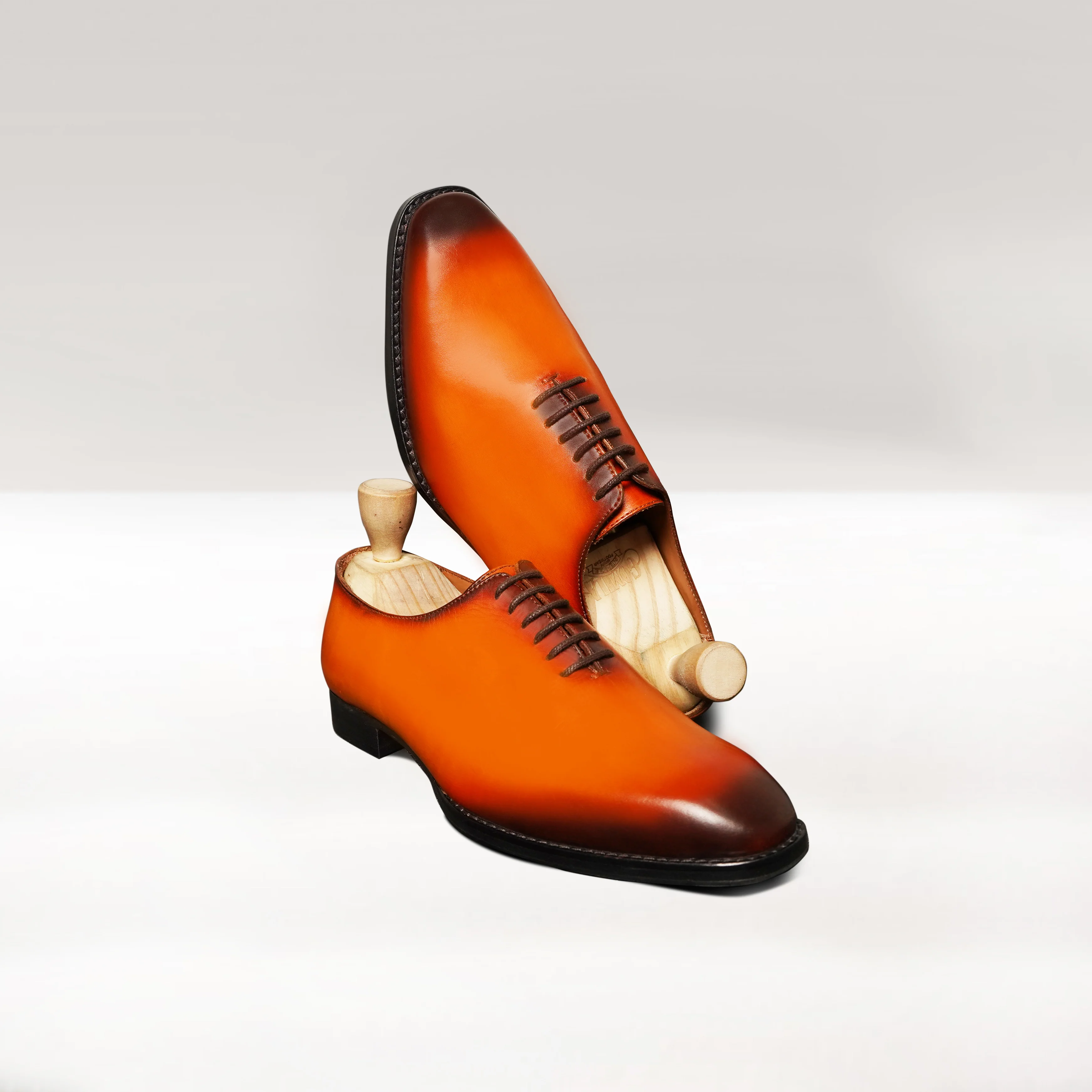 Dino - Men's Burnished Tan Patina Calf Leather Wholecut Shoe - Image 7