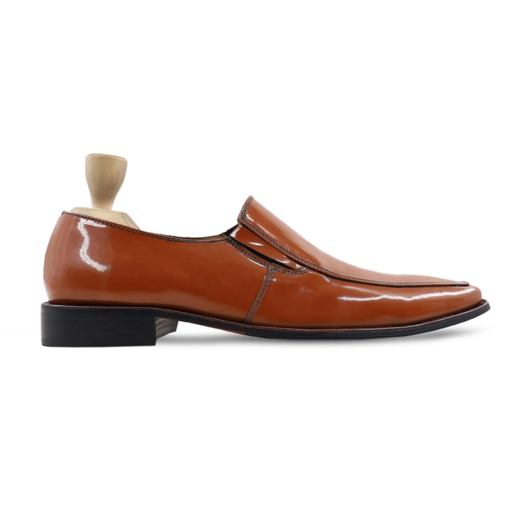Halo - Men's Orange Tan Patent Leather Loafer - Image 2