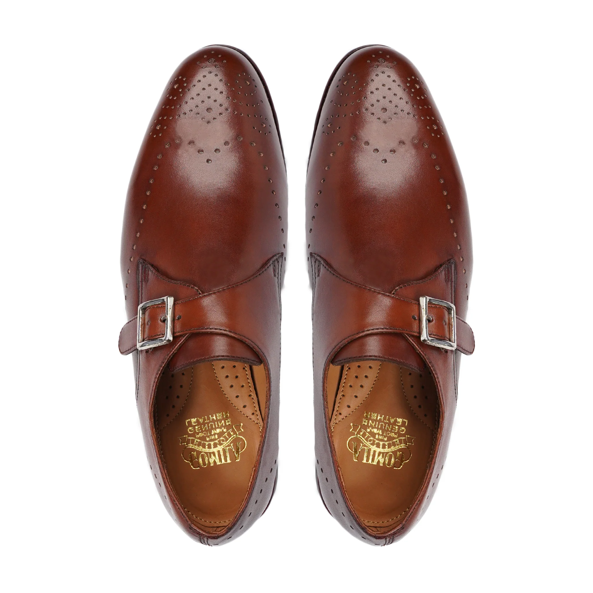 Zajburg- Men's Tan Calf Leather Single Monkstrap - Image 3