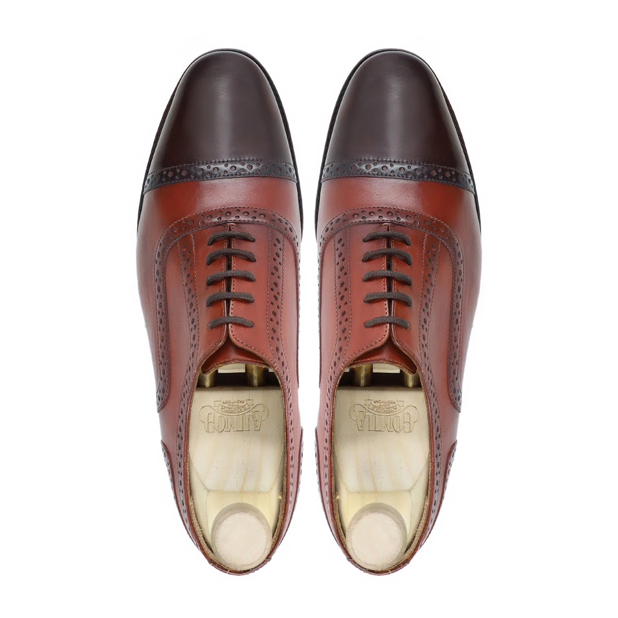 Homyel - Men's Light and Dark Brown Calf Leather Oxford Shoe - Image 3