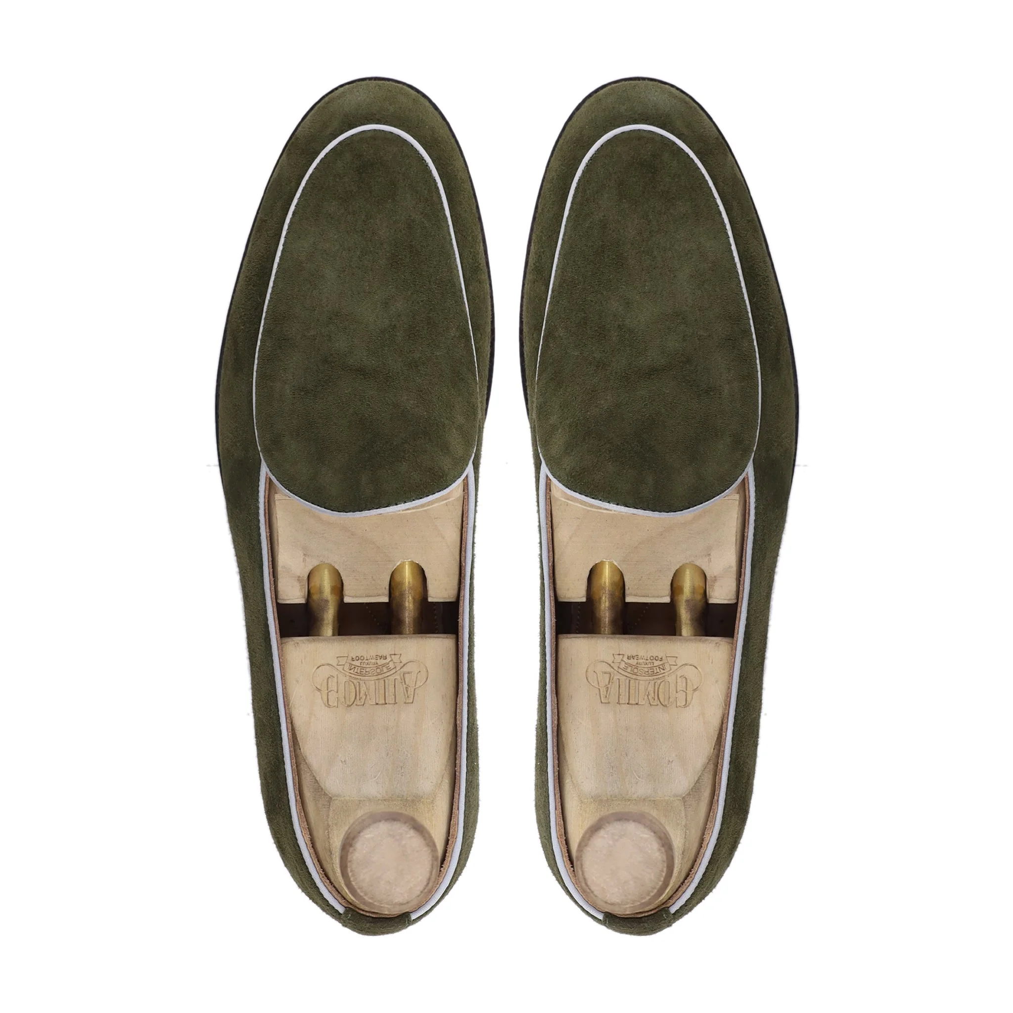 Hotaru - Men's Olive Green Kid Suede Loafer - Image 3
