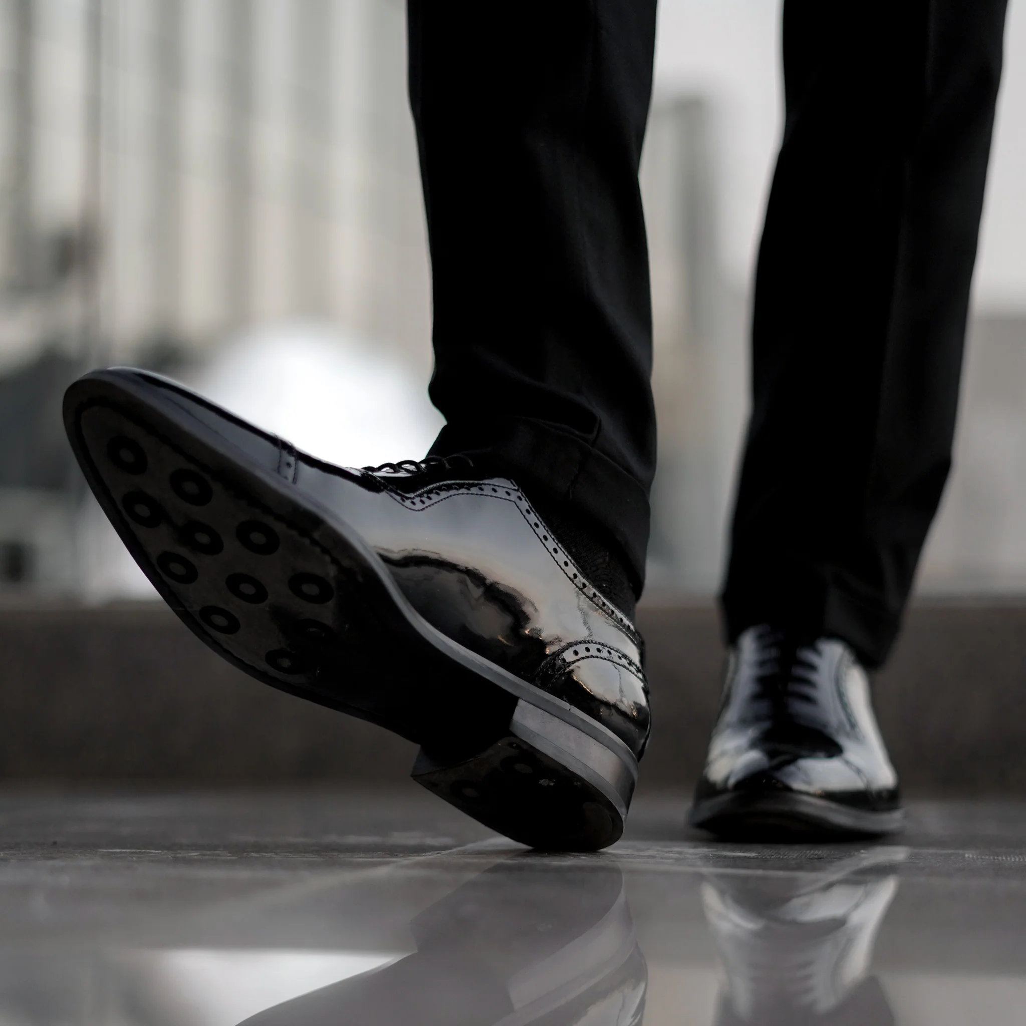 Ingram - Men's Black Patent Leather Oxford Shoe - Image 6