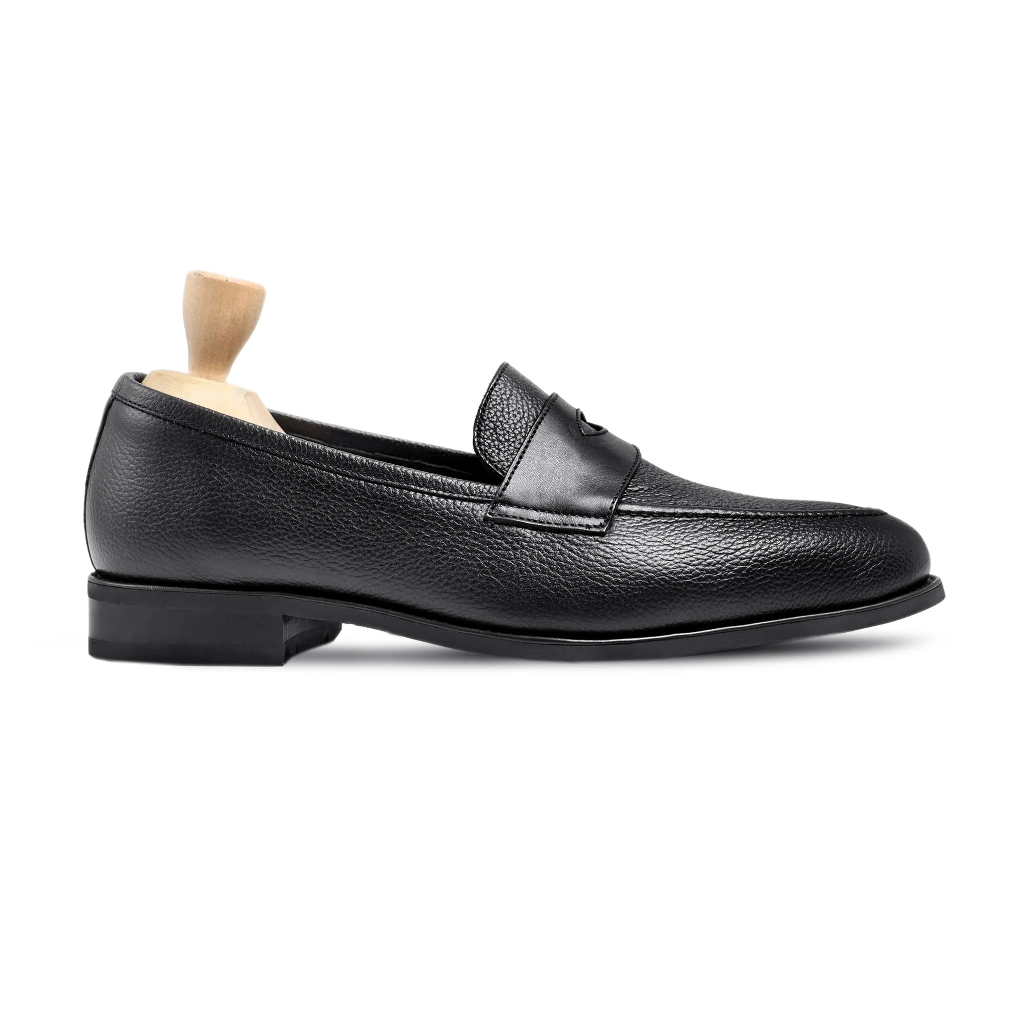 Jontell - Men's Black Pebble Grain Leather Loafer - Image 2