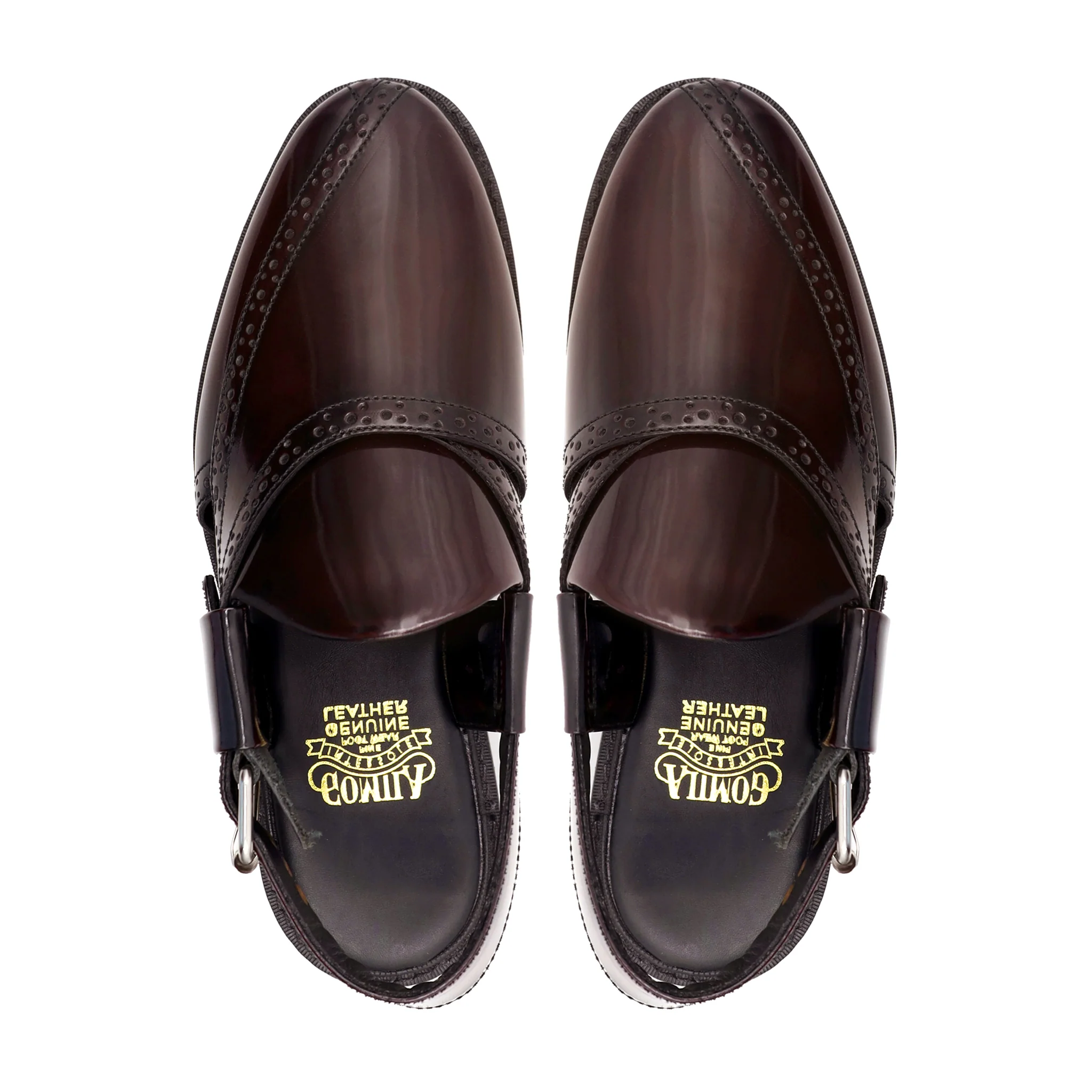 Juarez - Men's Chocolate Brown Box Leather High Shine Sandal - Image 3