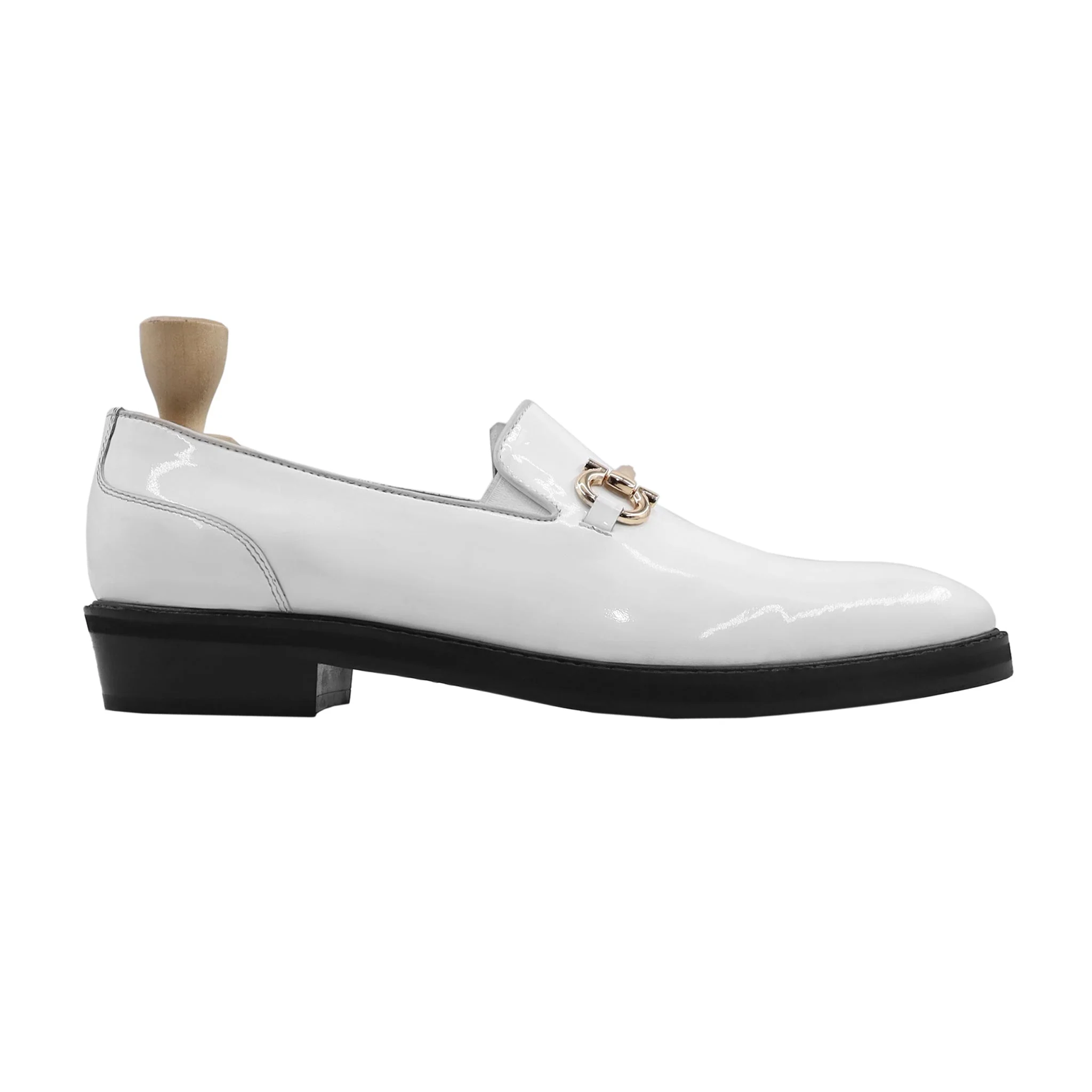 Kal - Men's White Patent Leather Loafer - Image 2