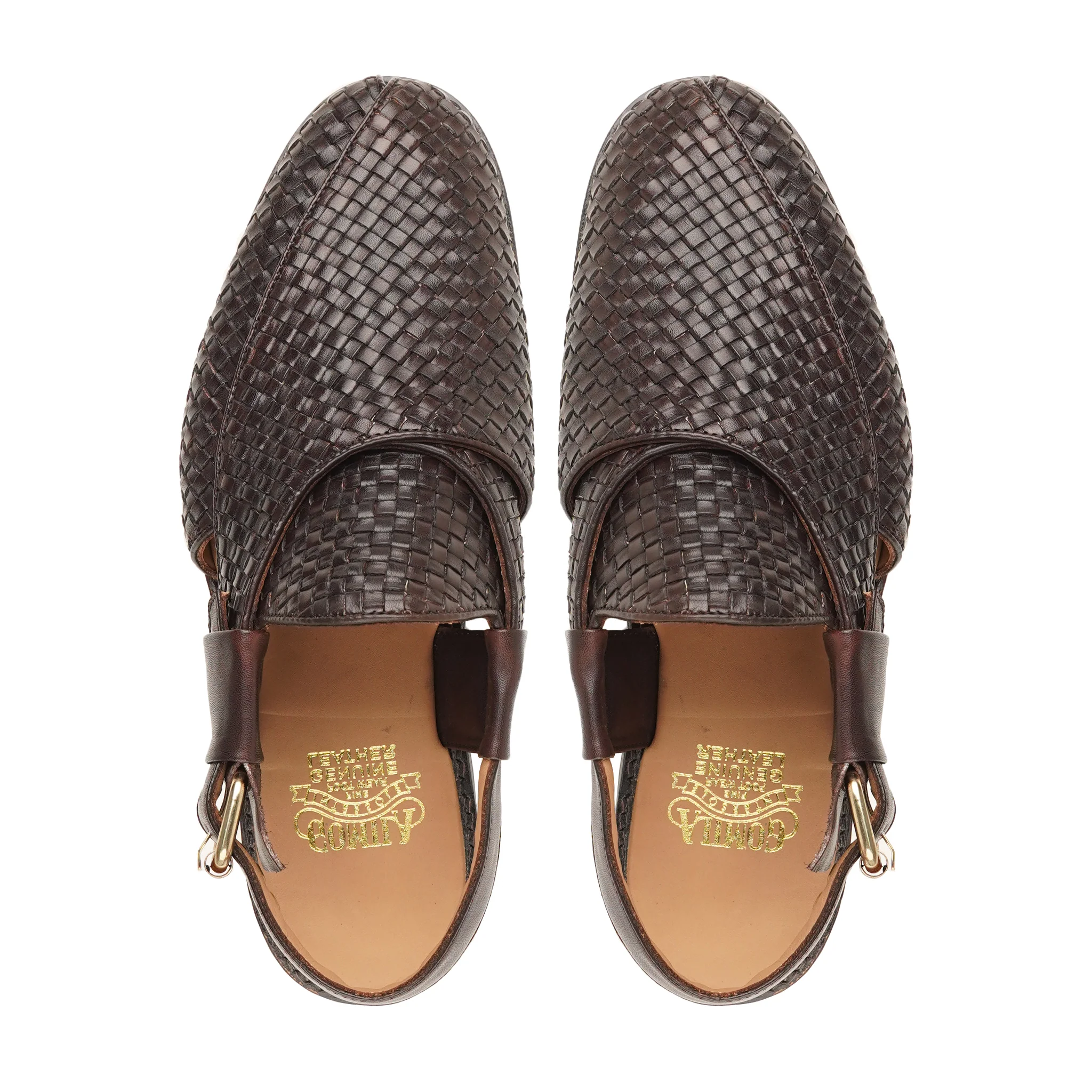 Kammi - Men's Dark Brown Hand Woven Calf Leather Sandal - Image 3
