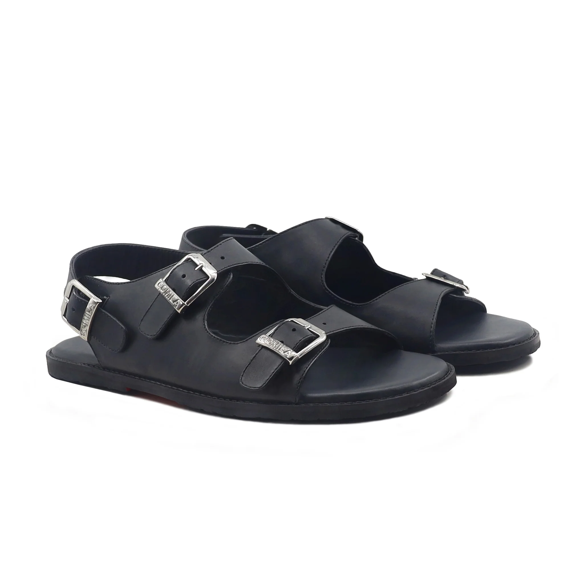 Keenan - Men's Black Calf  Leather Sandal