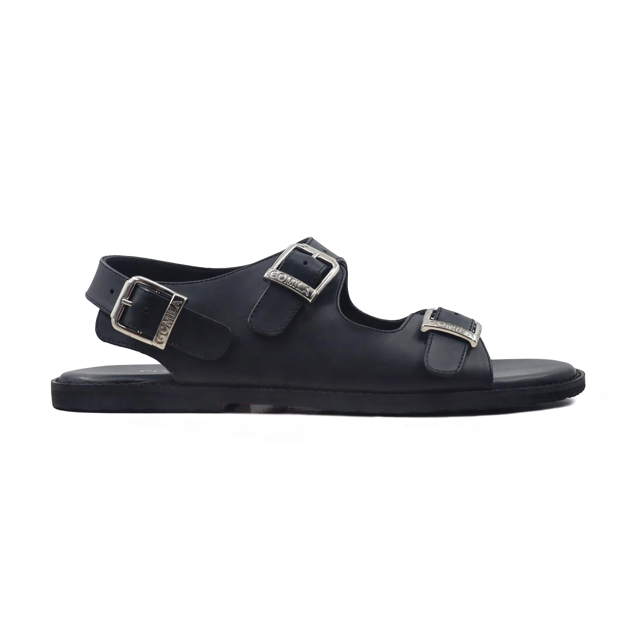 Keenan - Men's Black Calf  Leather Sandal - Image 2
