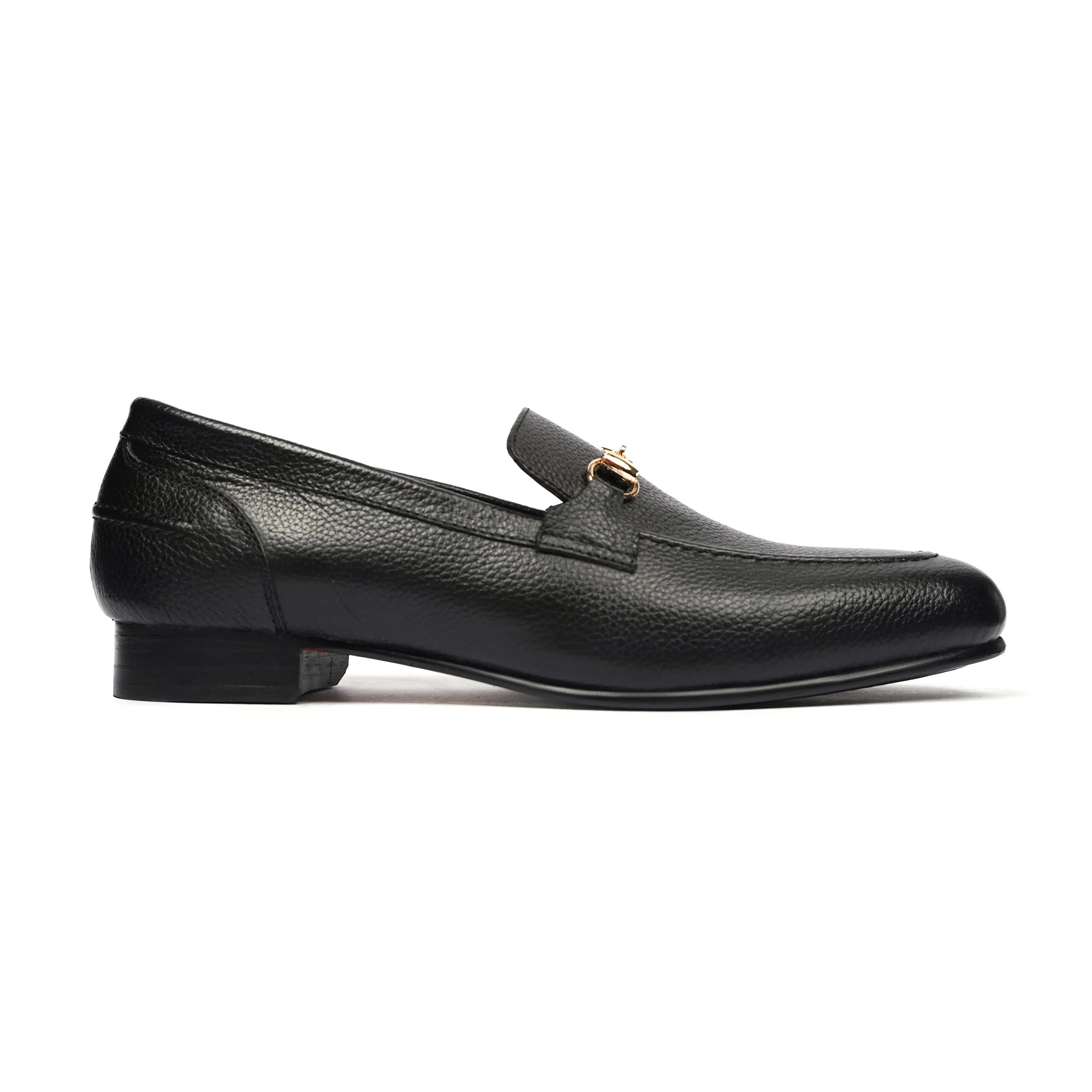 Kofu - Men's Black Pebble Grain Leather Loafer - Image 2