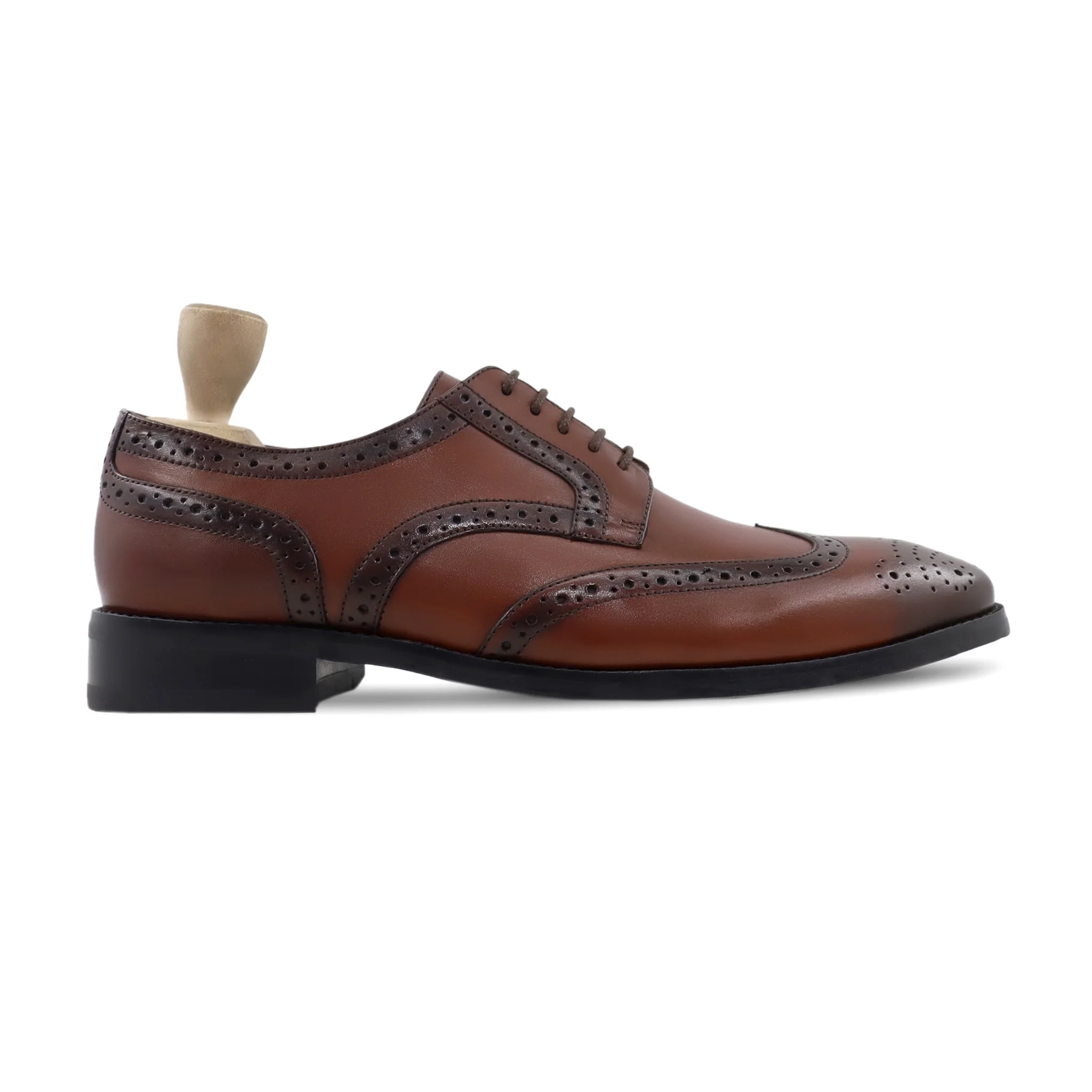 Kibou - Men's Brown Brugendy Calf Leather Derby Shoe - Image 2