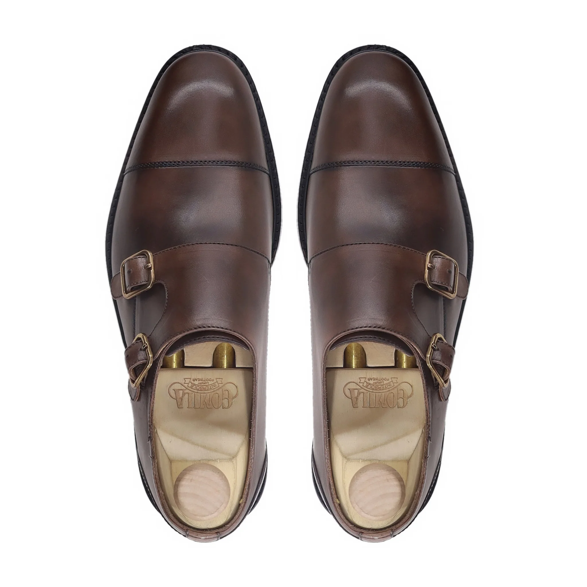 Kinsey - Men's Dark Brown Calf Leather Double Monkstrap - Image 3