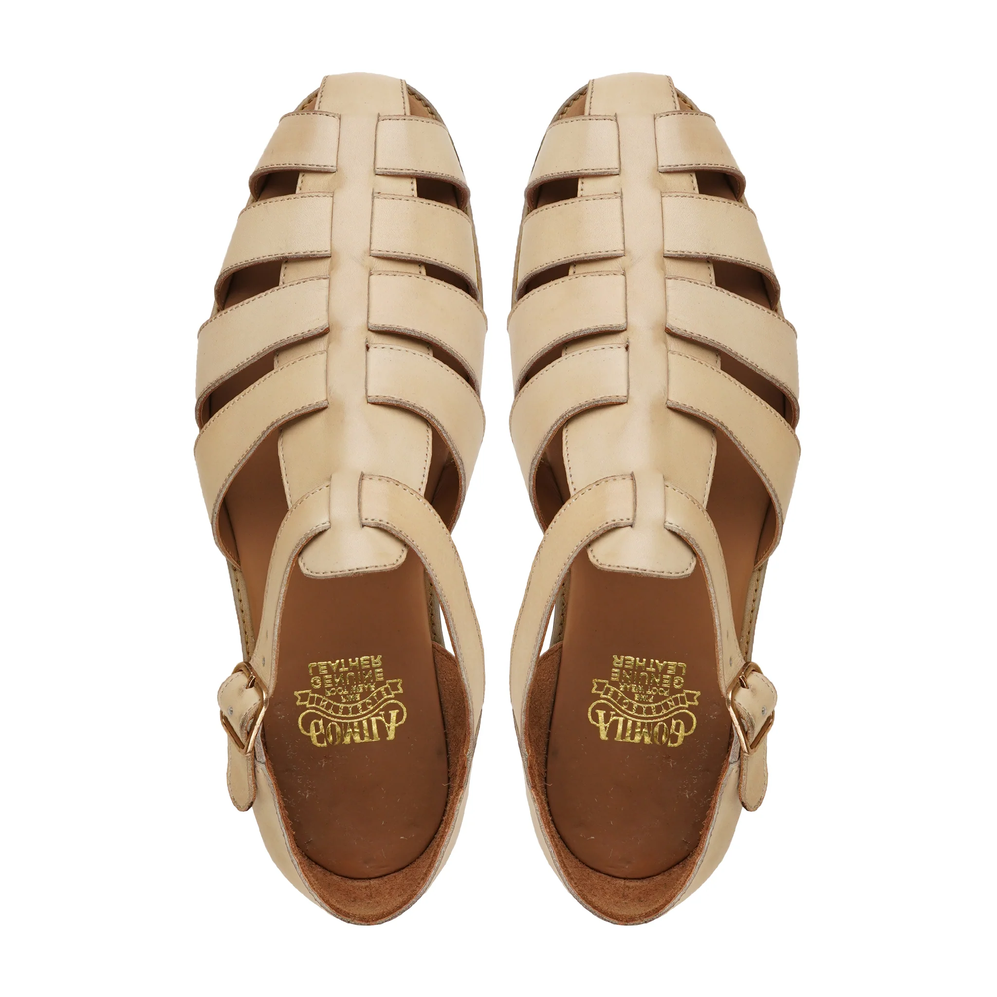 Koko - Men's Biege Calf Leather Sandal - Image 3