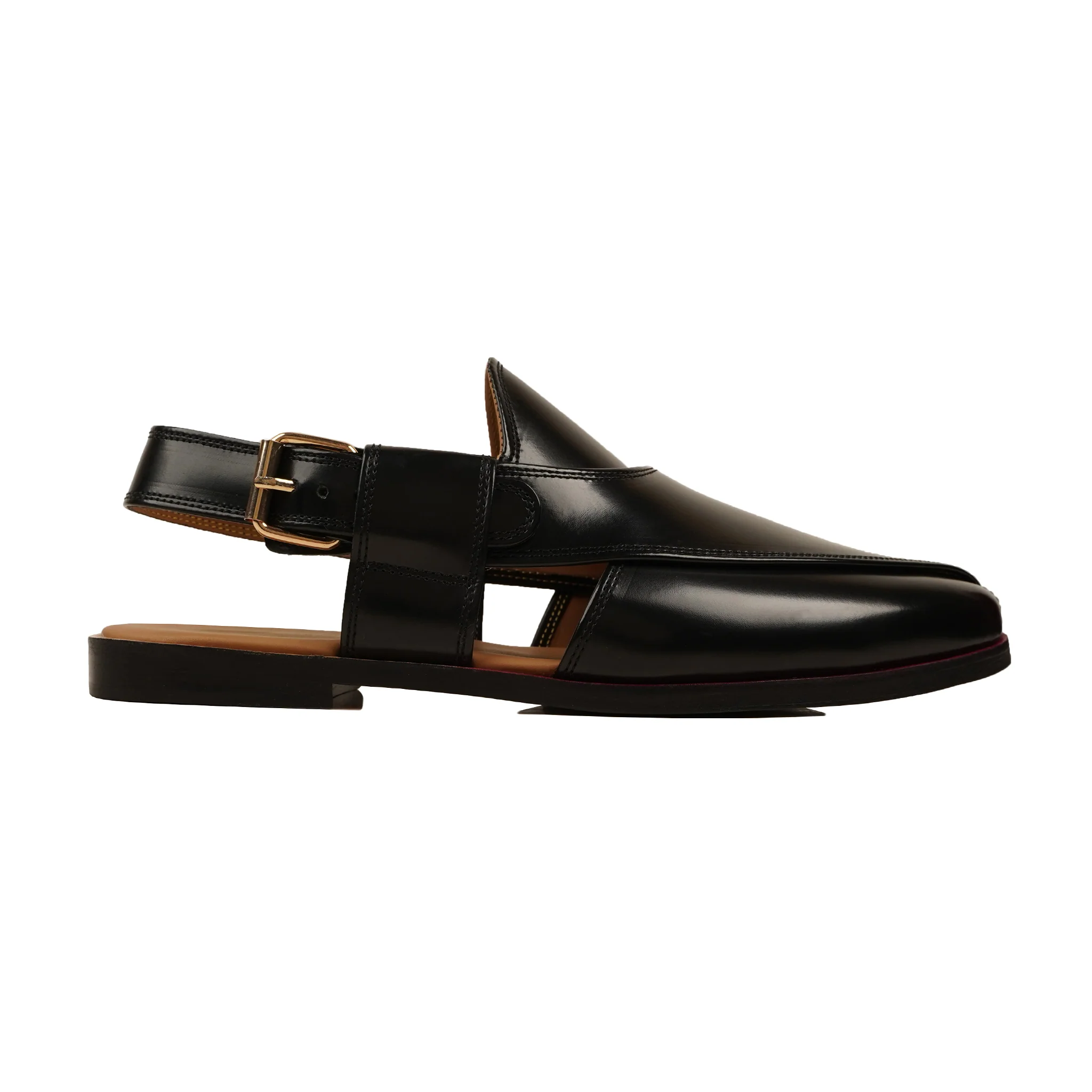Kyo - Men's Black Box Leather High Shine Sandal - Image 2