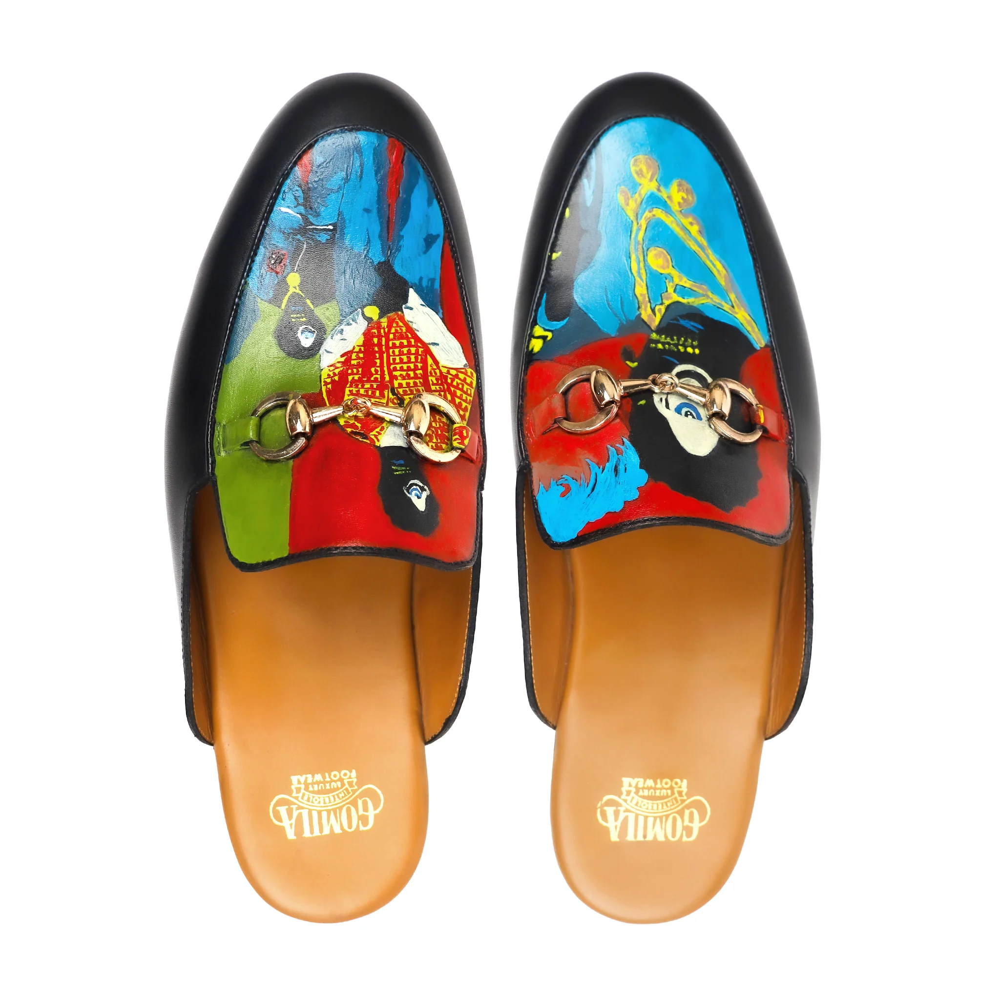 Lambeth - Men's Black Hand Painted Slipper - Image 3