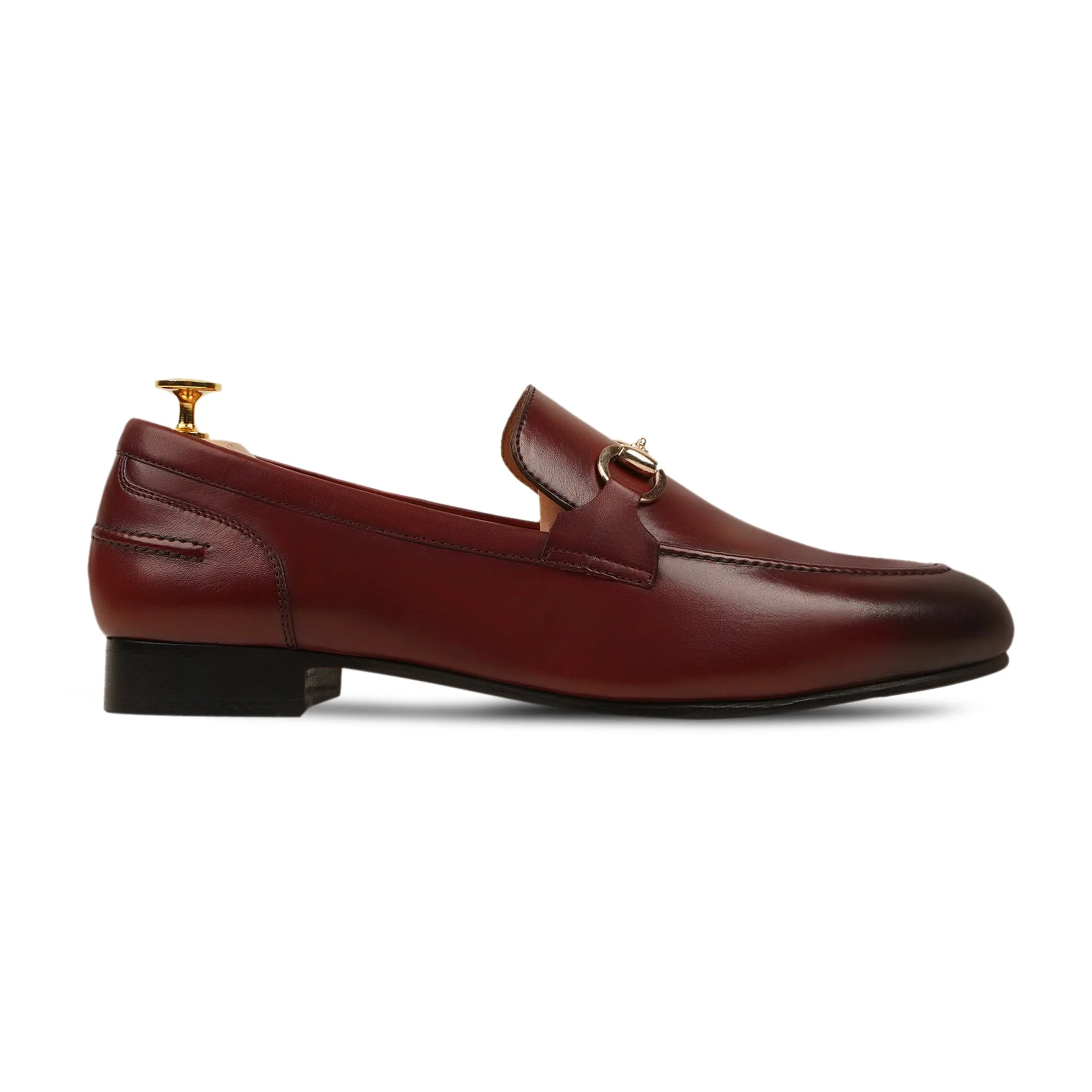 Lewisville - Men's Burnished Oxblood Calf Leather Loafer - Image 2
