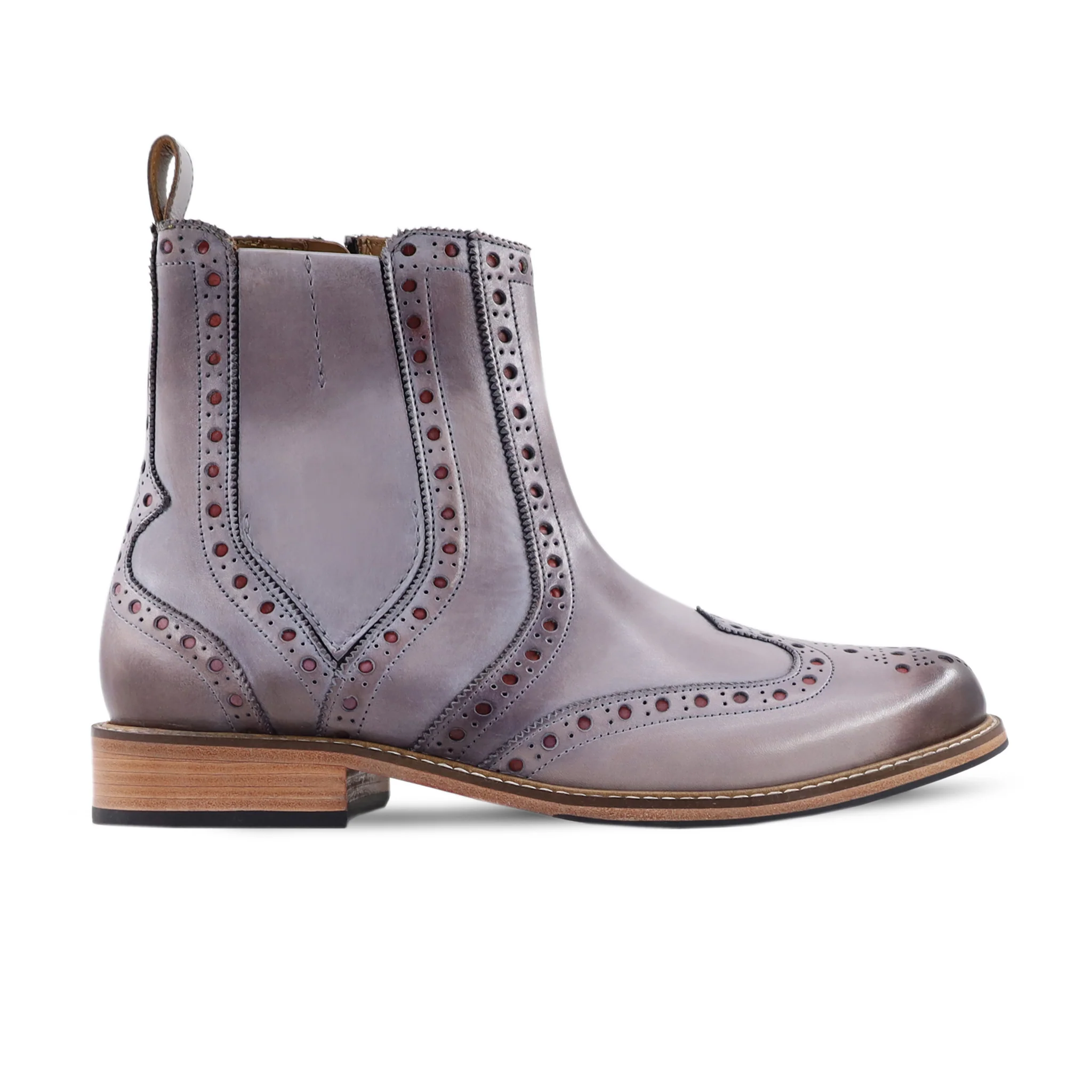Lexie - Men's Burnished Grey Calf Leather Chelsea Boot - Image 2