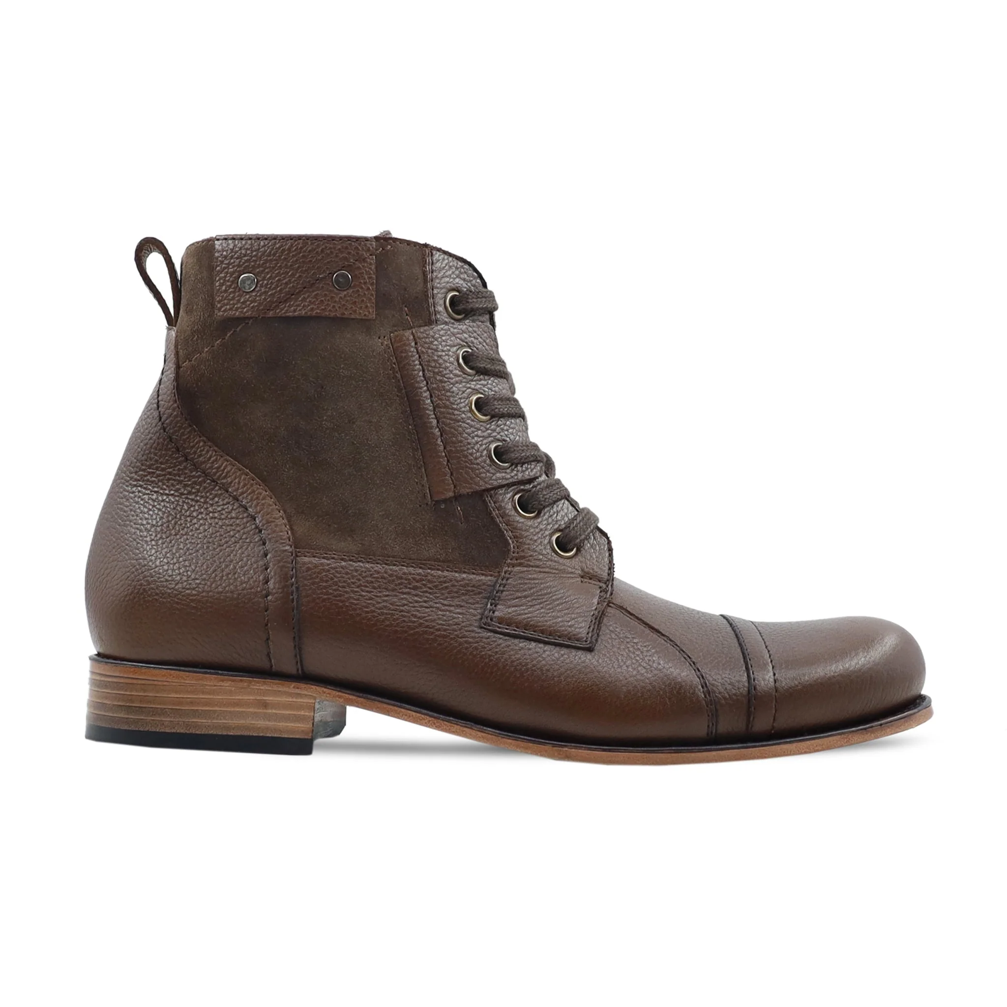Lifuk - Men's Brown Pebble Grain Leather Boot - Image 2