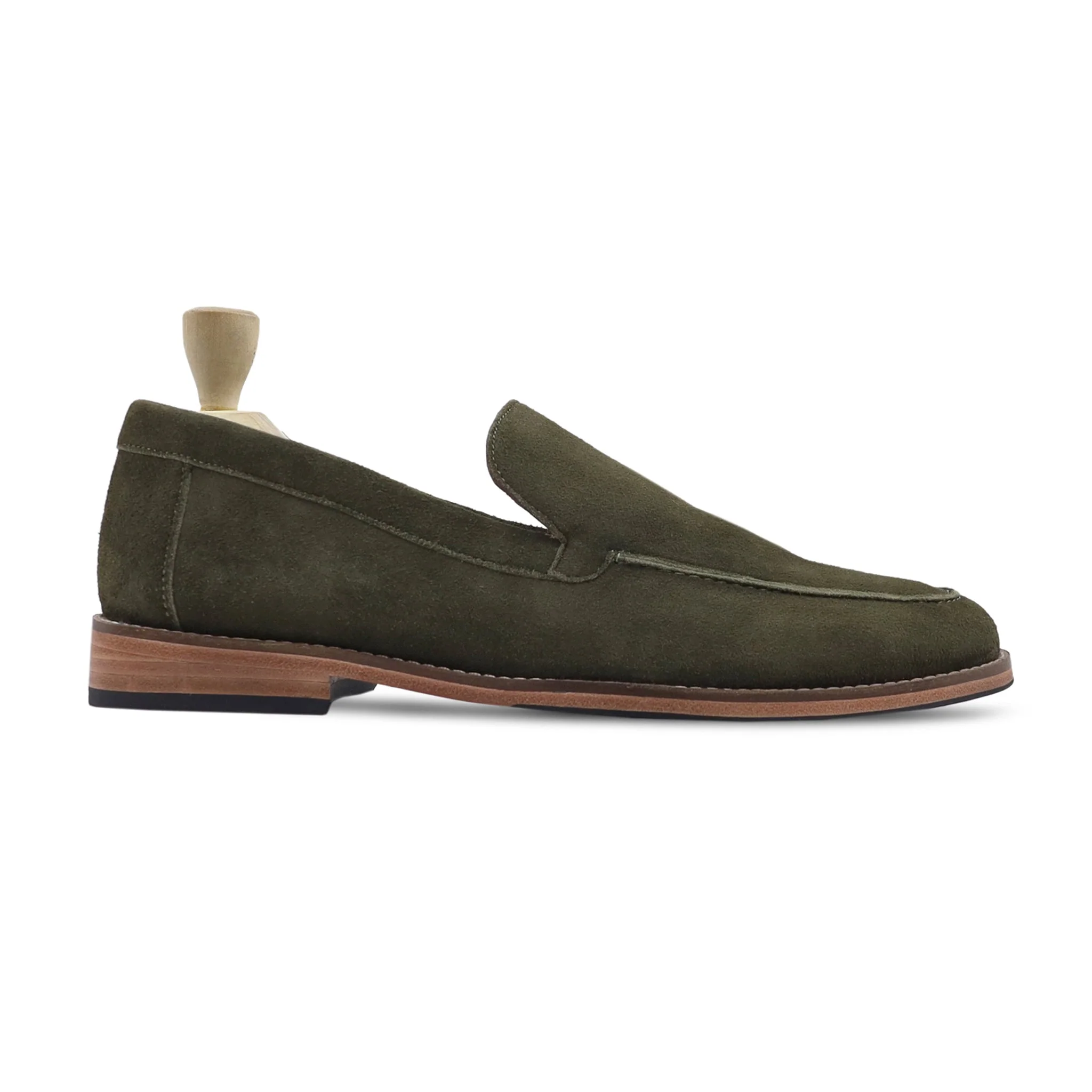 Lub - Men's Olive green Kid Suede Loafer - Image 2