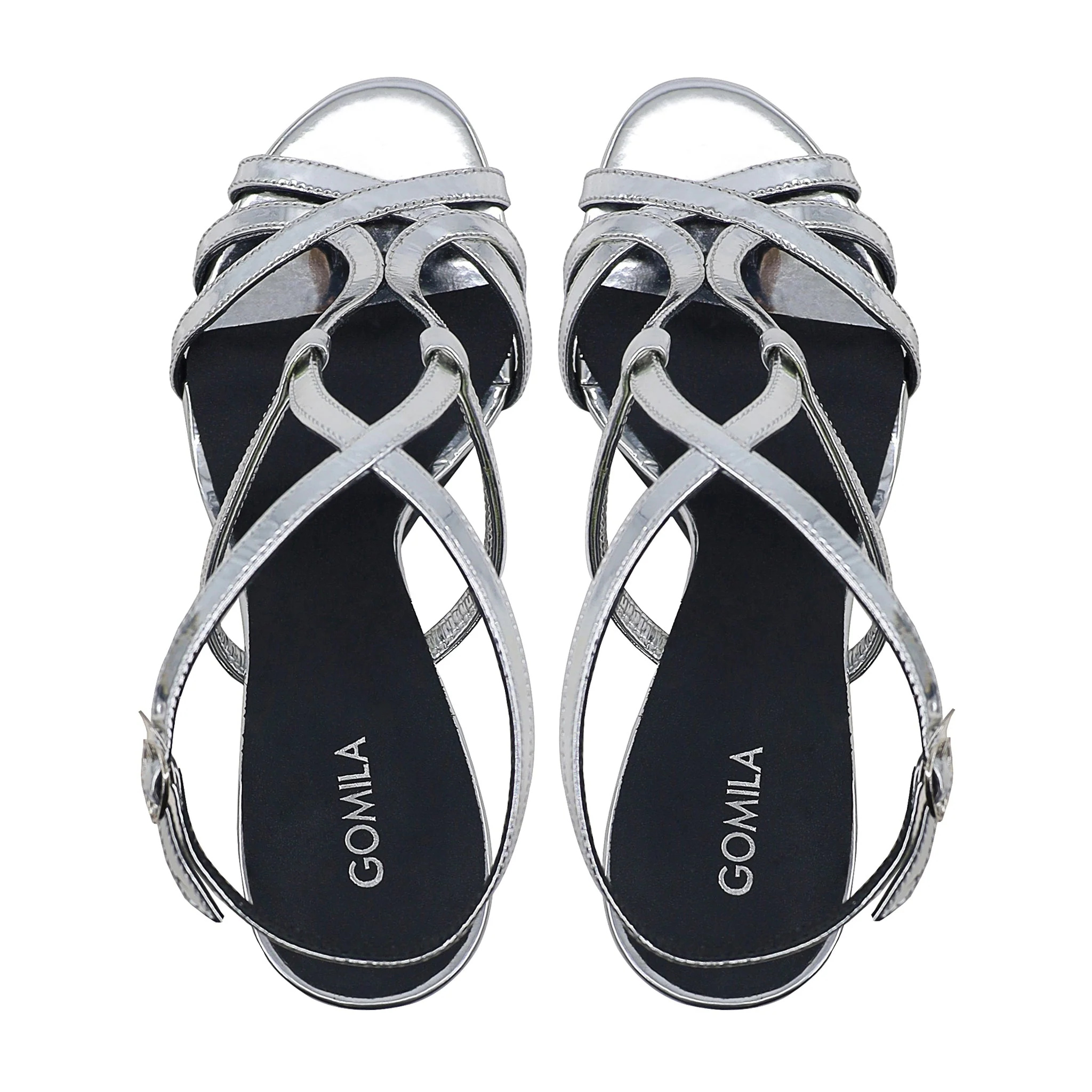 Luana - Women's Silver High Shine Strapped Heels - Image 3