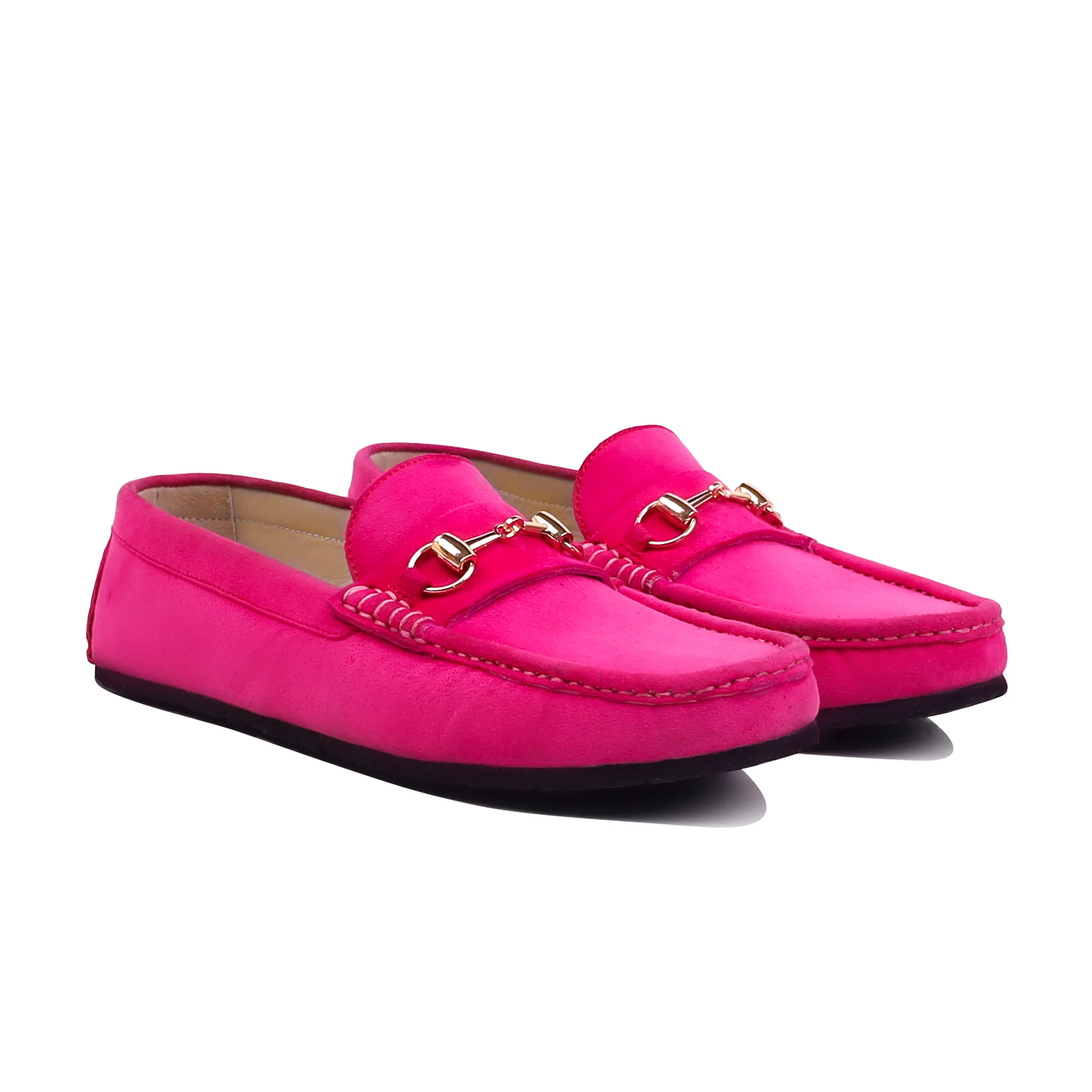 Lyla - Ladies Fuchsia Pink Suede Loafer