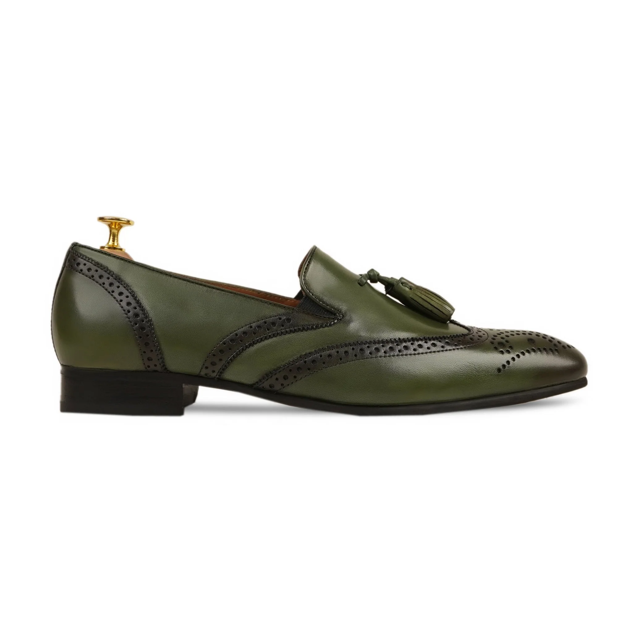 Malmedy - Men's Olive Green Calf Leather Loafer - Image 2