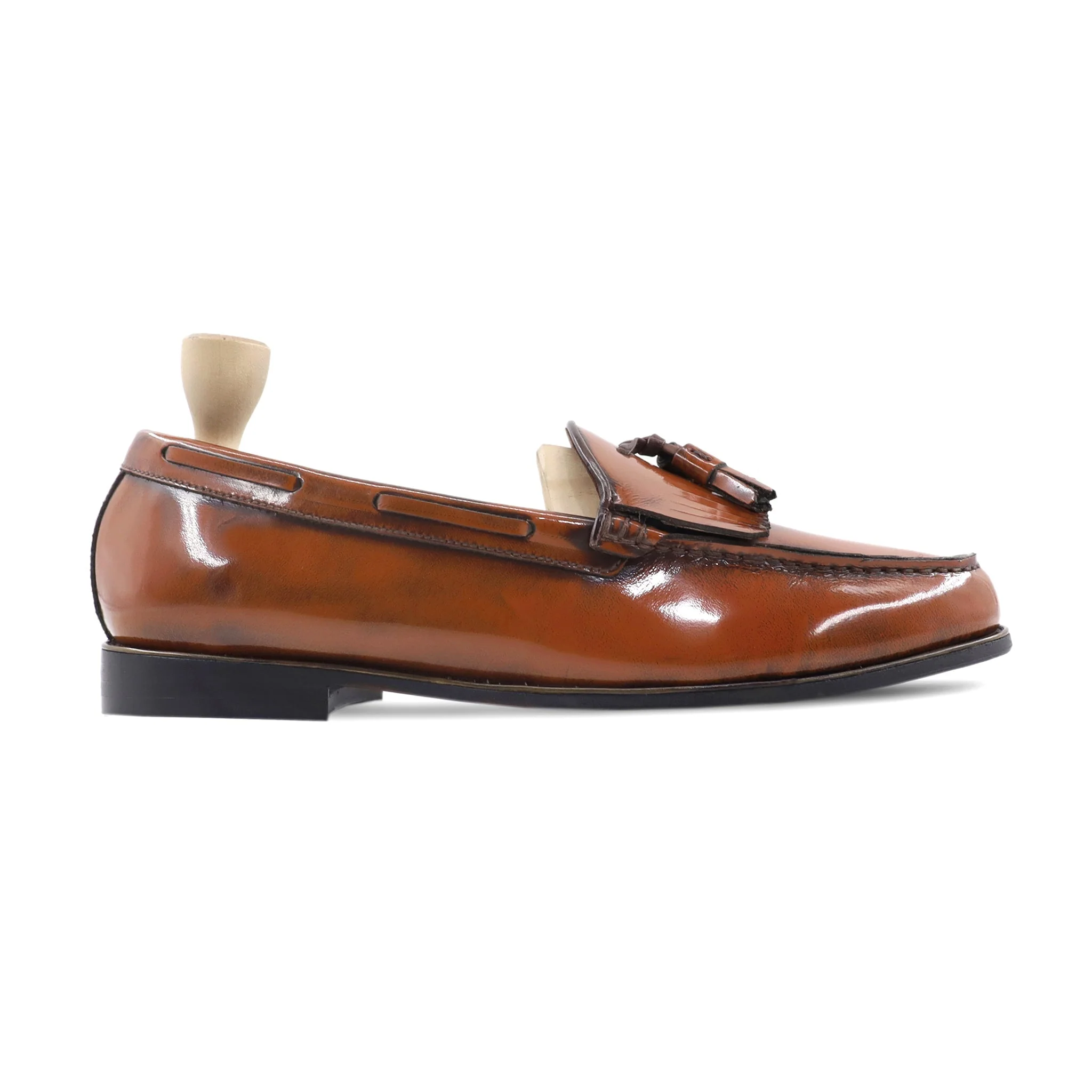 Manzo - Men's Tan Patent Leather Loafer - Image 2