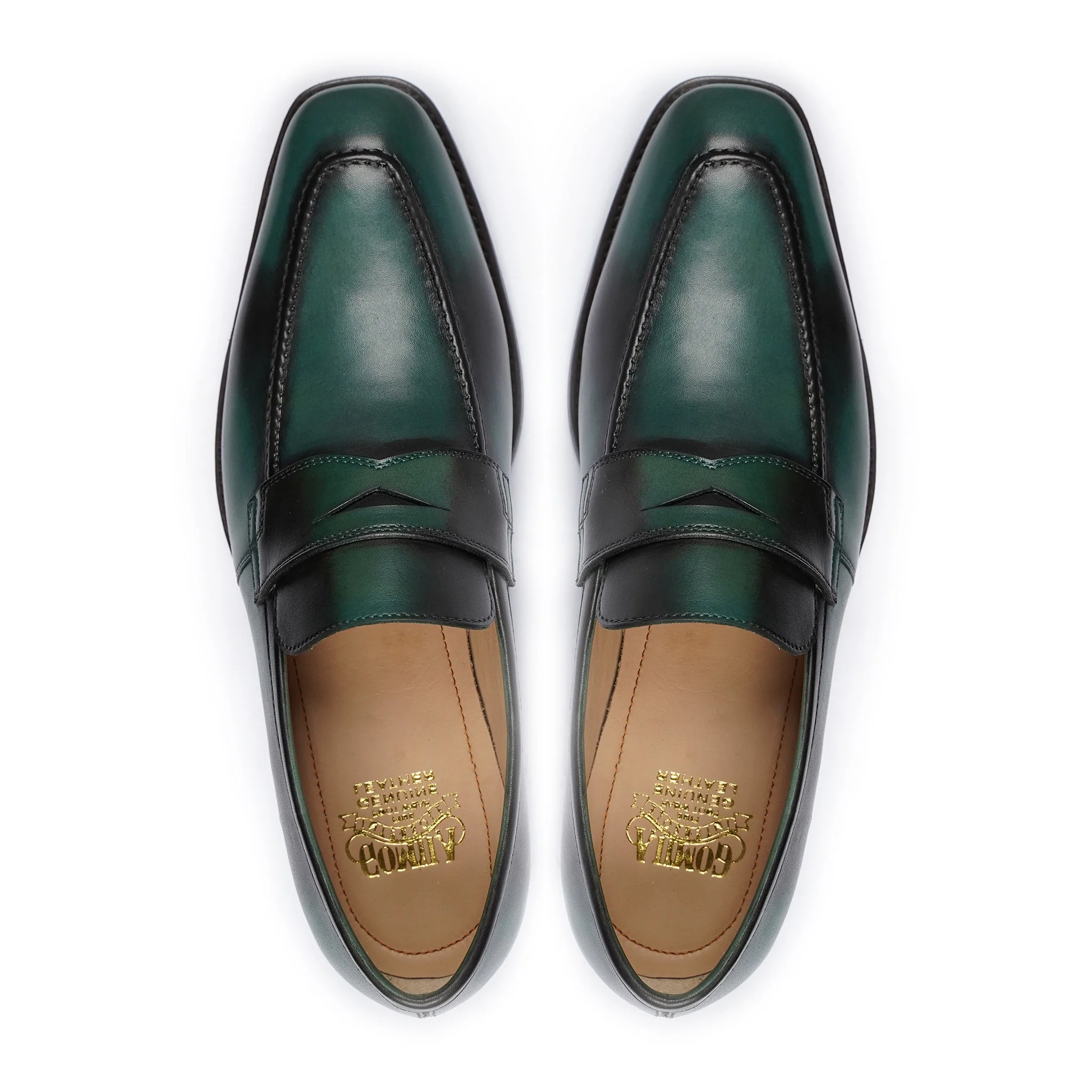 Masquerade - Men's Burnished Green Calf Leather Loafer - Image 3
