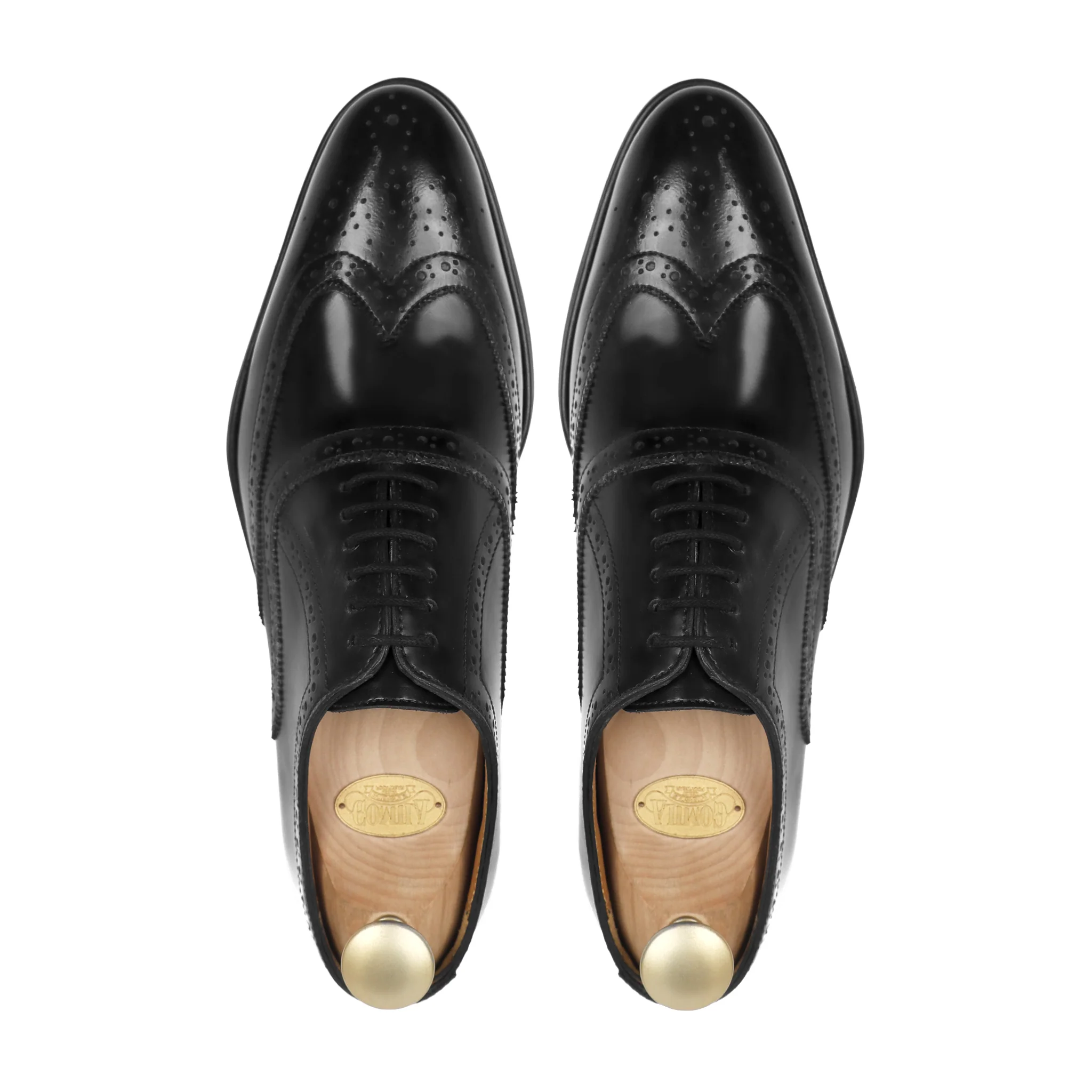 Mexo - Men's Black Box Leather High Shine Oxford Shoe - Image 3