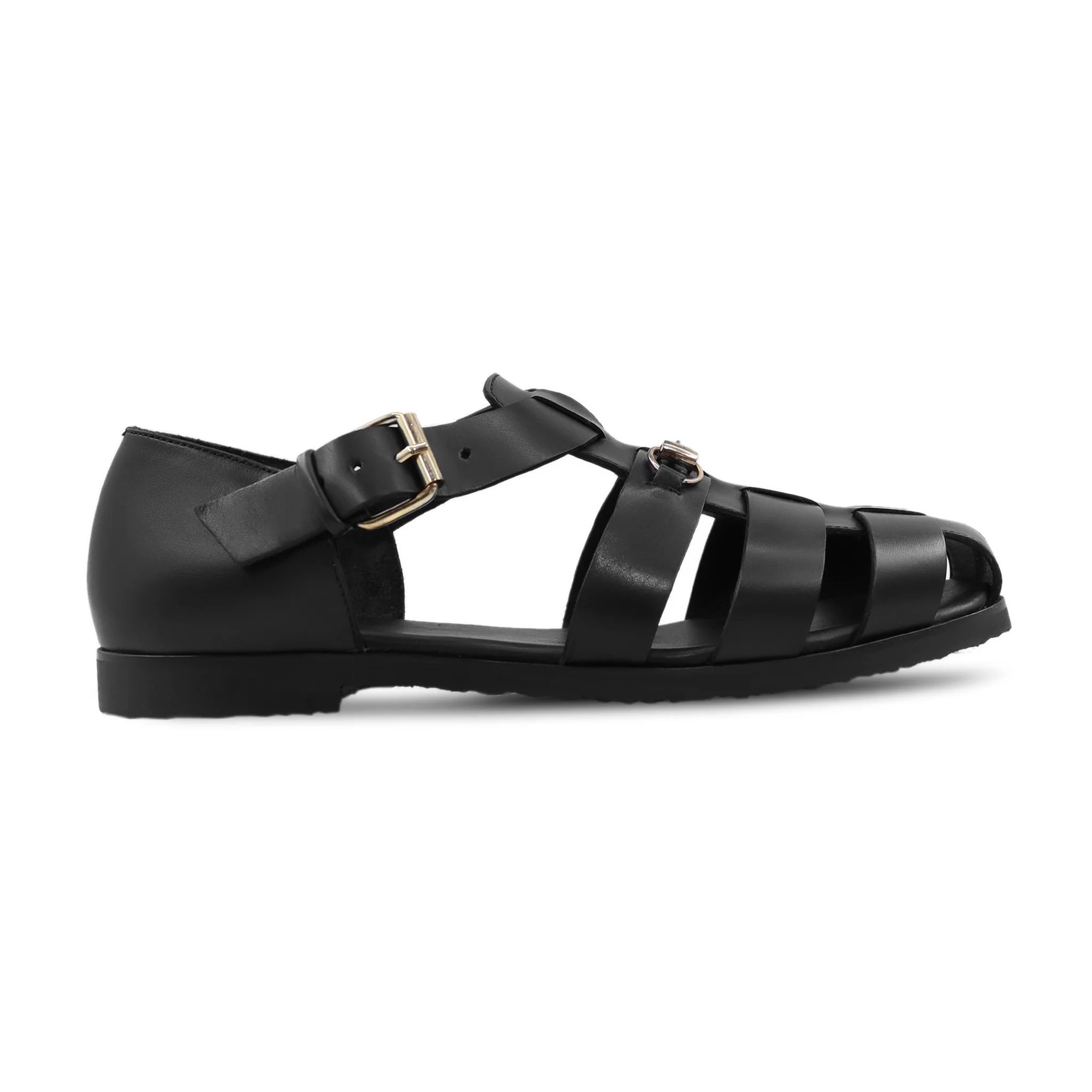 Minoru - Men's Black Calf Leather Sandal - Image 2