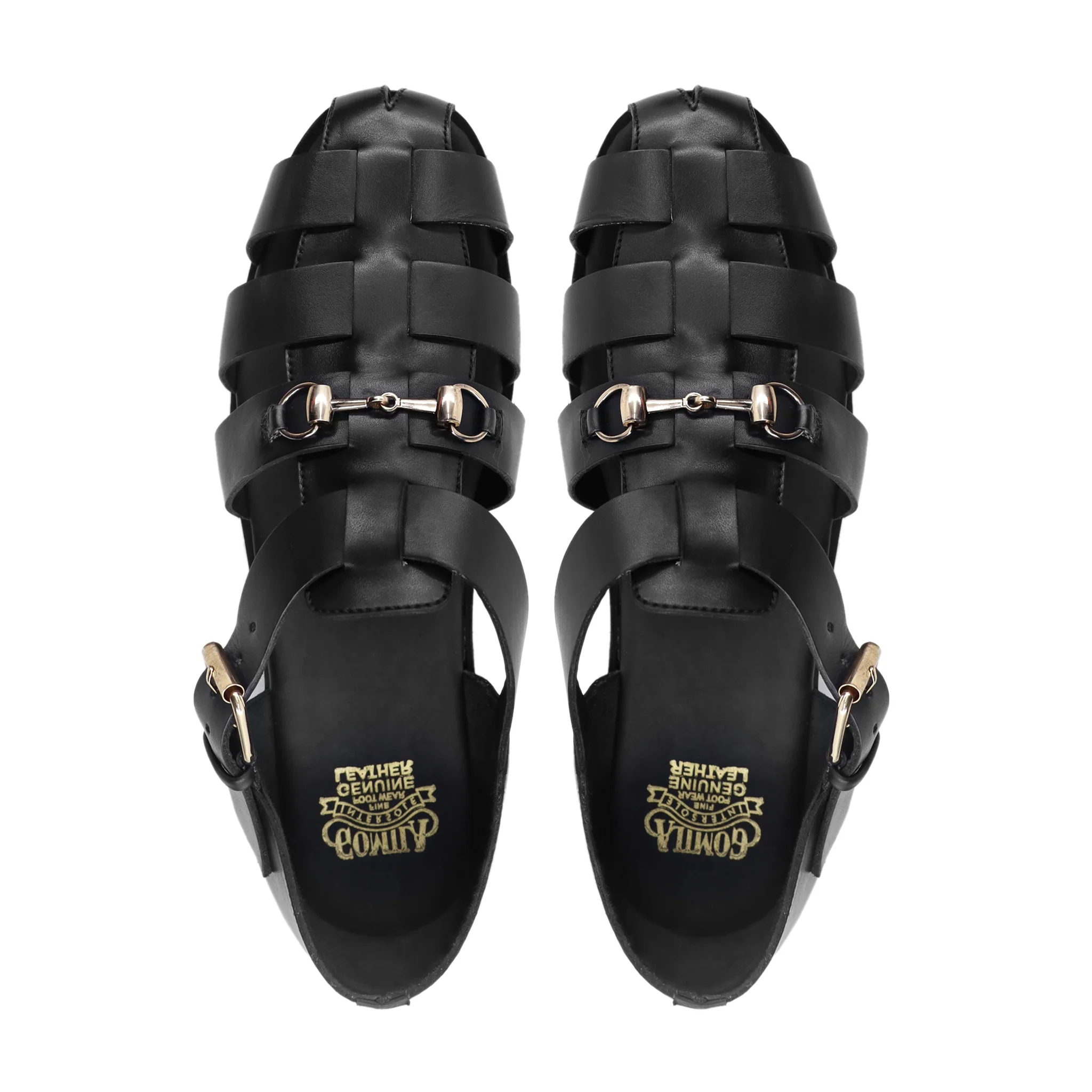 Minoru - Men's Black Calf Leather Sandal - Image 3