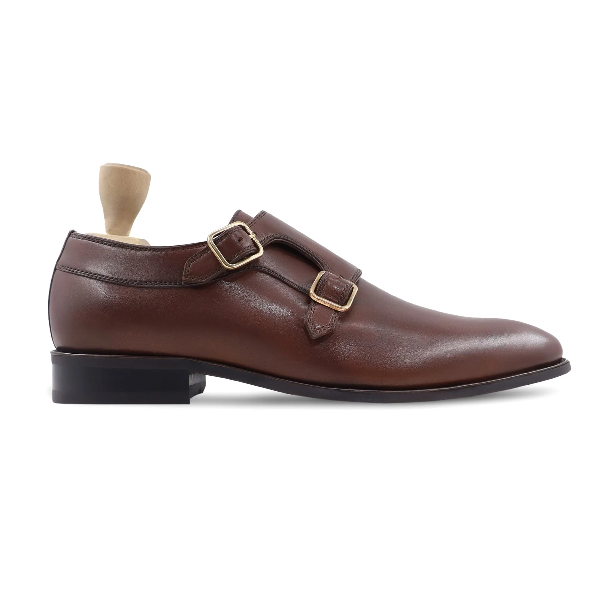 Miku - Men's Brown Calf Leather Double Monkstrap - Image 2