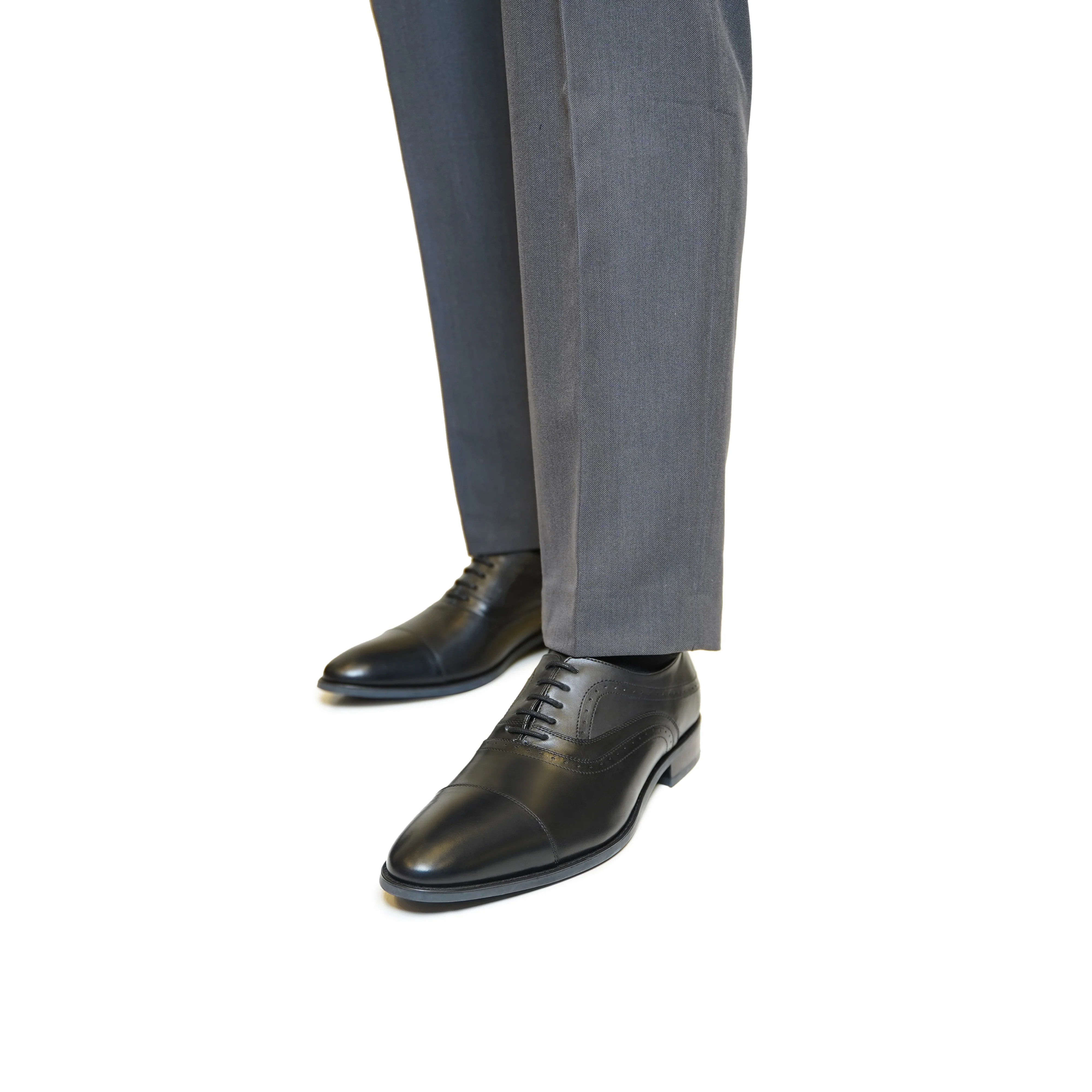 Moreton - Men's Black Calf Leather Oxford Shoe - Image 5