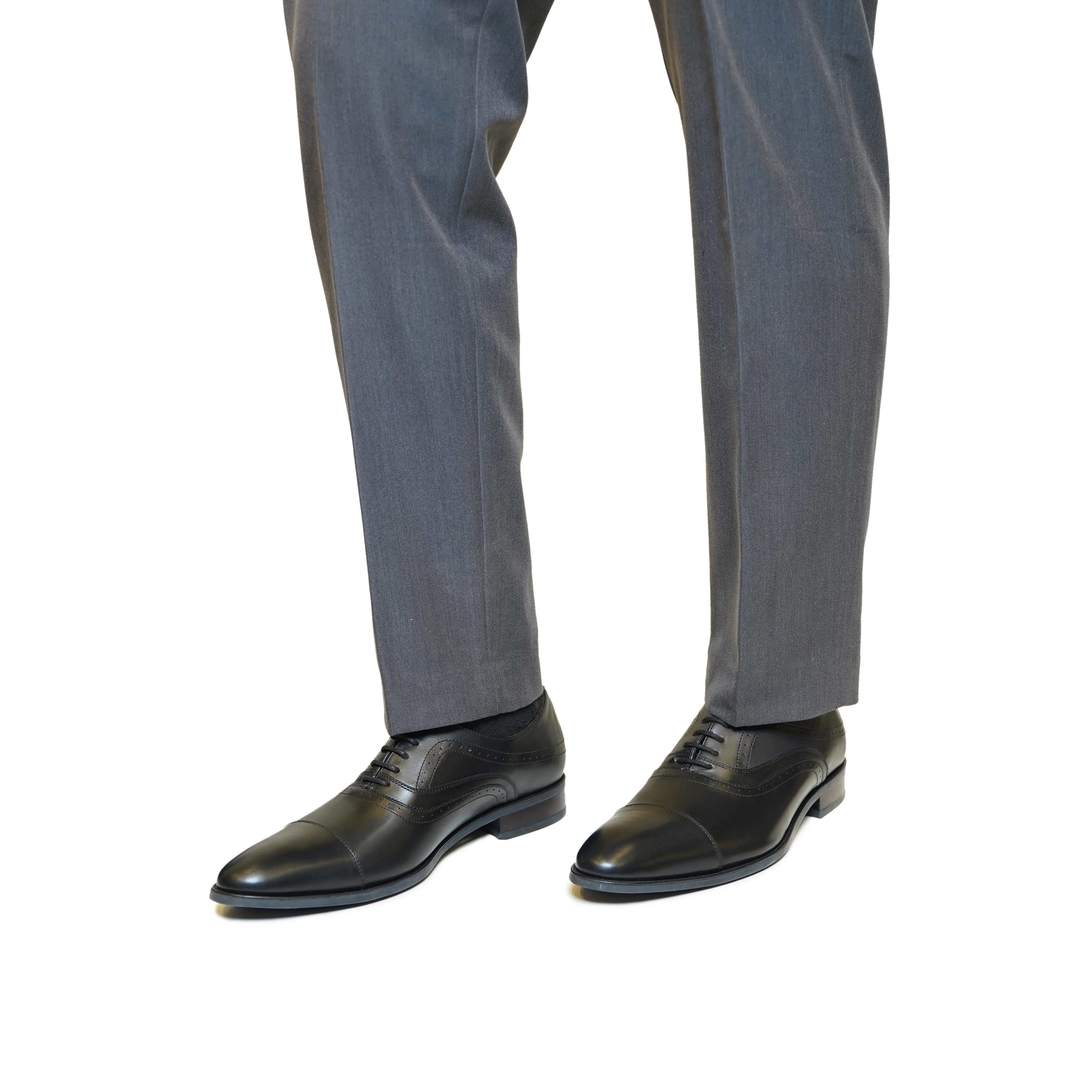 Moreton - Men's Black Calf Leather Oxford Shoe - Image 6
