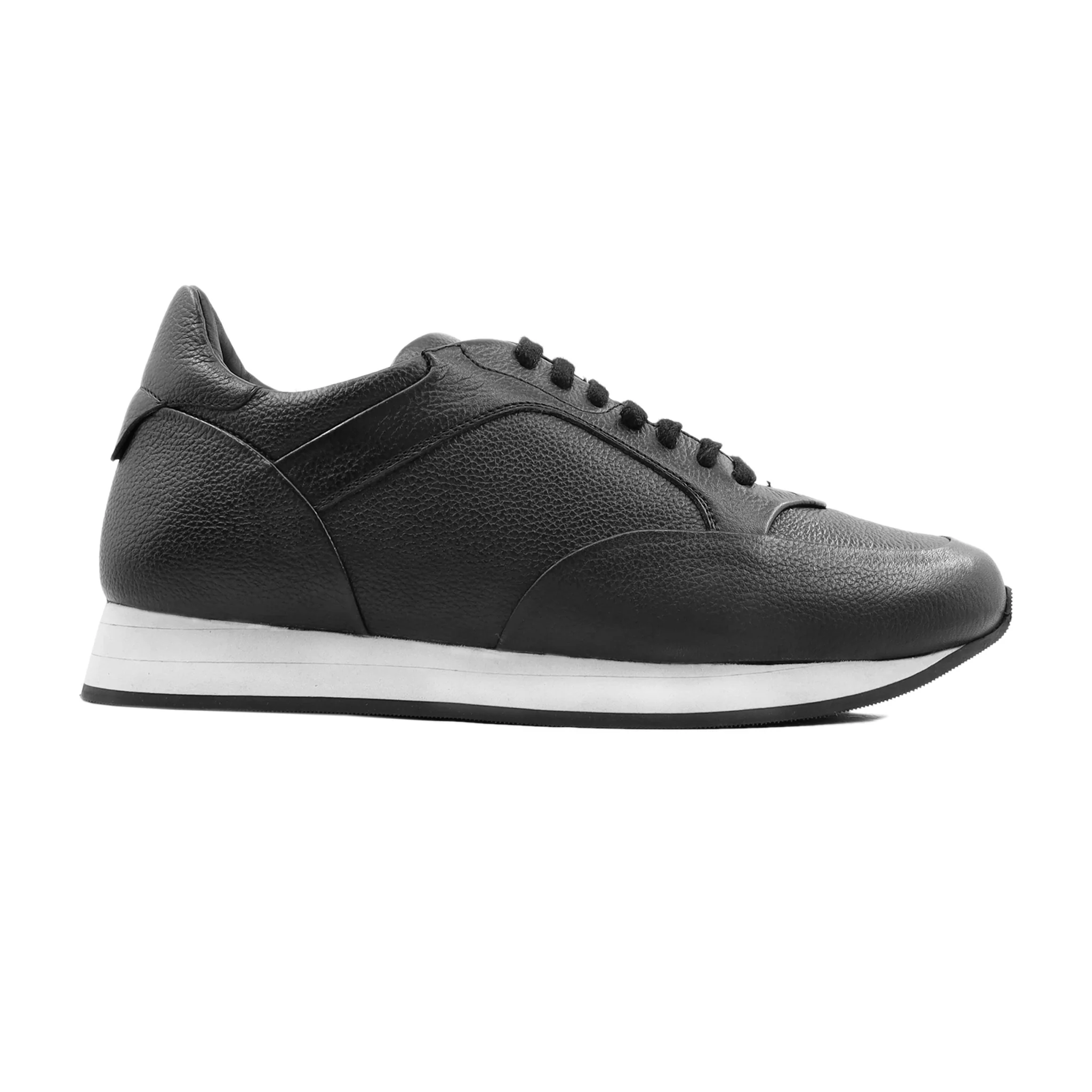 Morim - Men's Black Pebble Grain Leather Jogger - Image 2