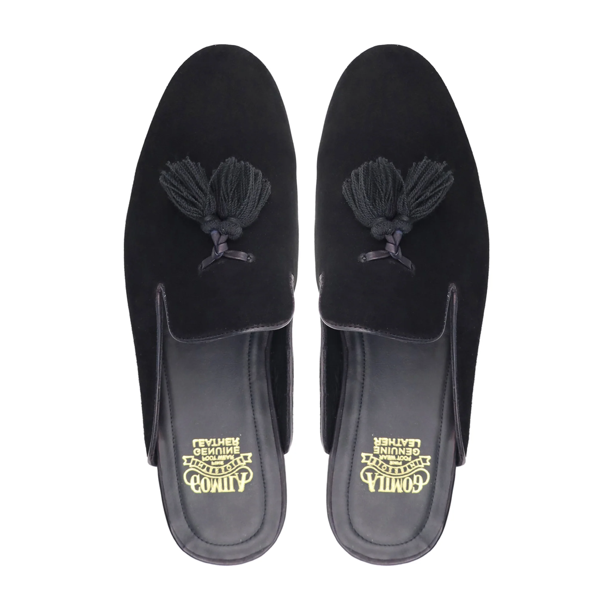 Nagsos - Men's Black Kid Suede Slipper - Image 3