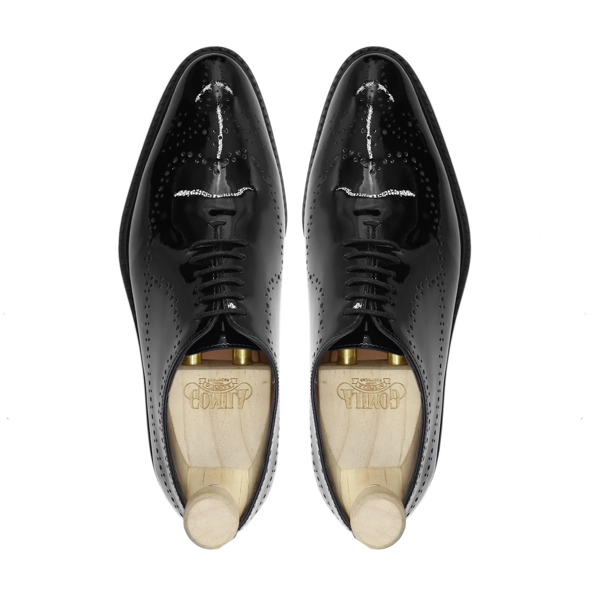 Neveah - Men's Black Patent Leather Wholceut Shoe - Image 3