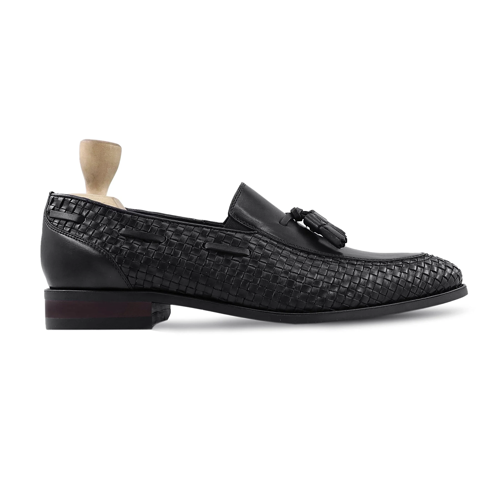 Arezzo - Men's Black Calf and Hand Woven Calf Leather Loafer - Image 2