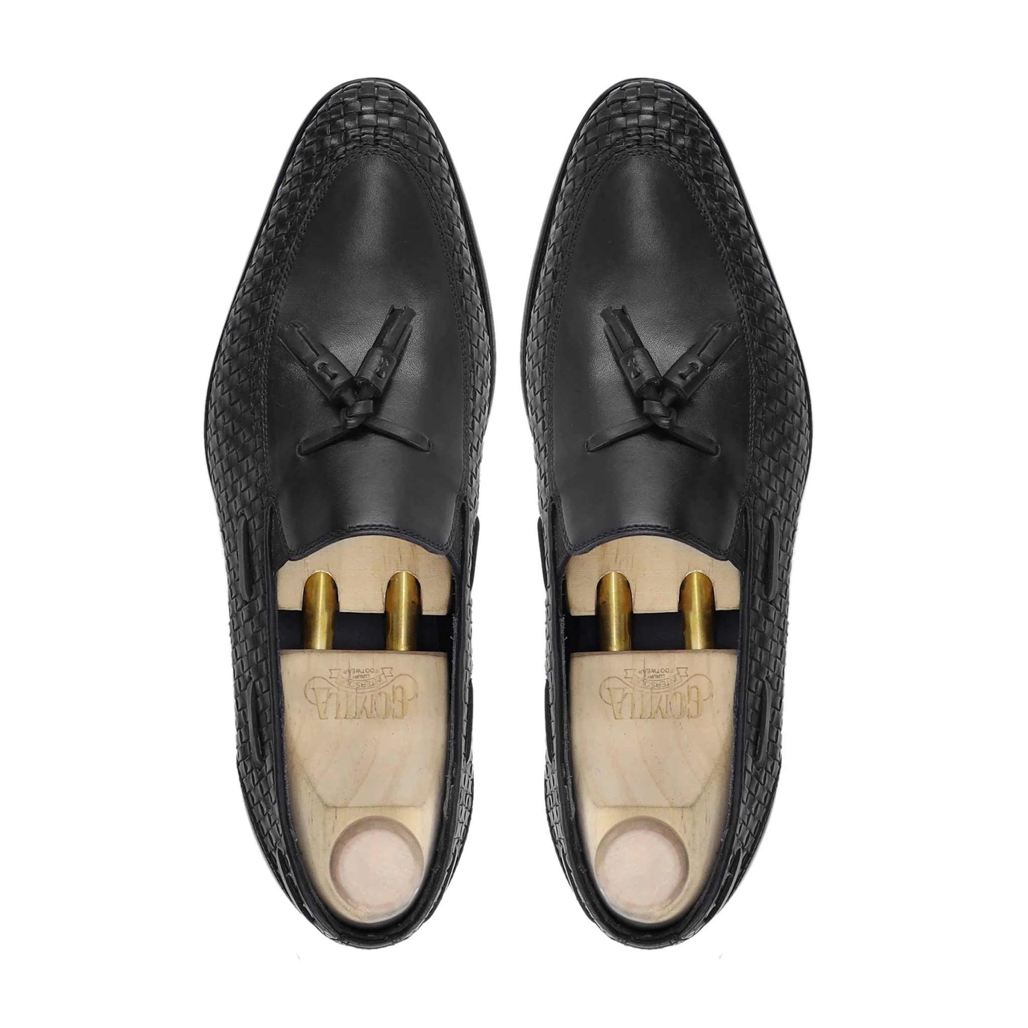Arezzo - Men's Black Calf and Hand Woven Calf Leather Loafer - Image 3