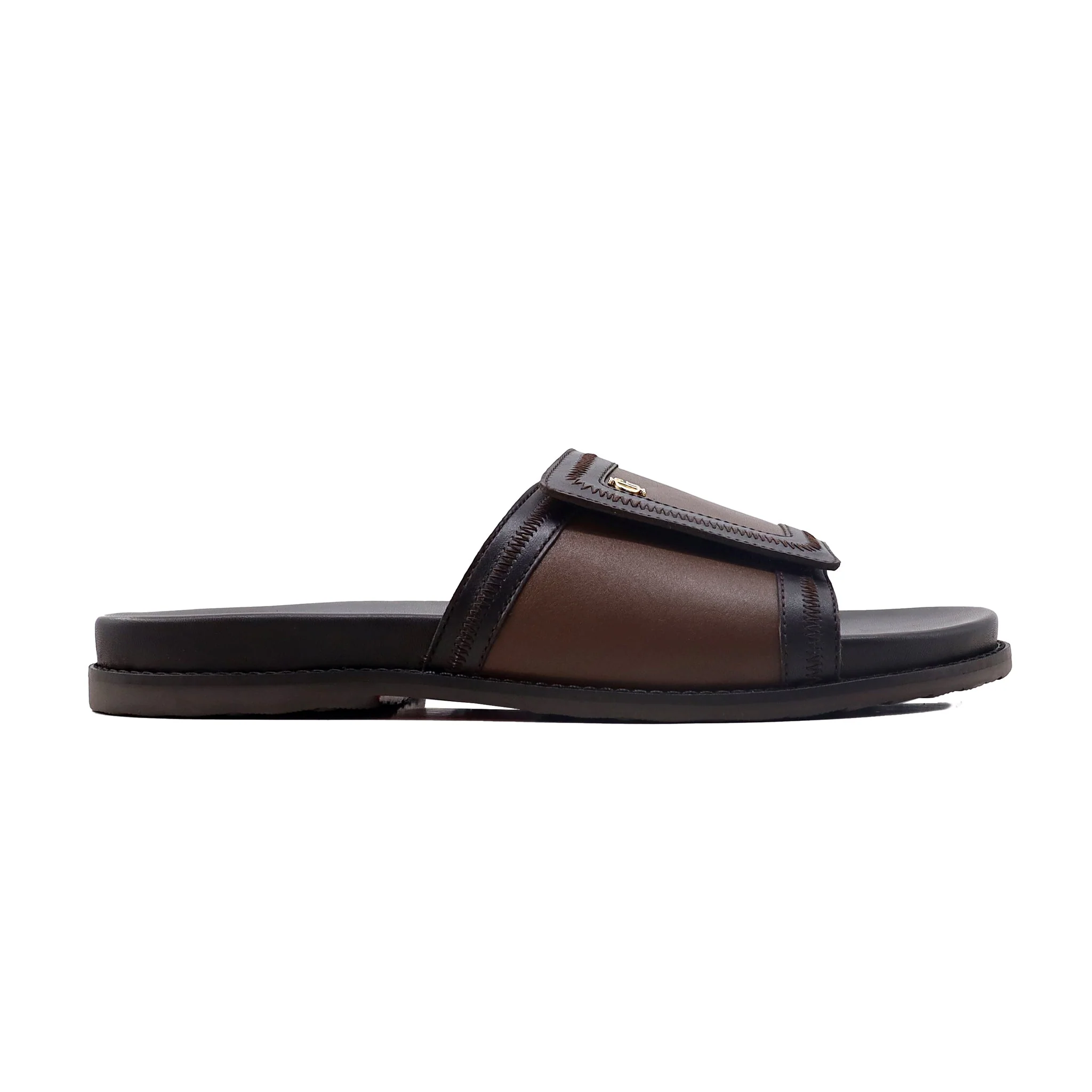 Nuvia - Men's Dark Brown Calf Leather Slipper - Image 2