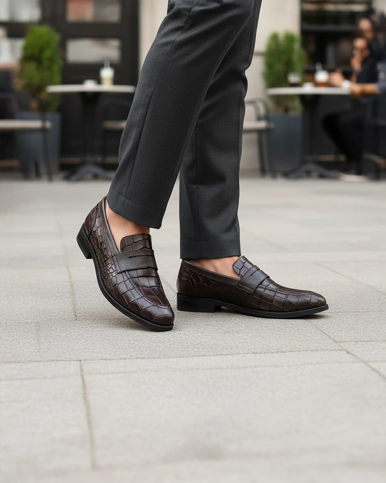 Nuvin - Men's Dark Brown Calf Leather Loafer - Image 7