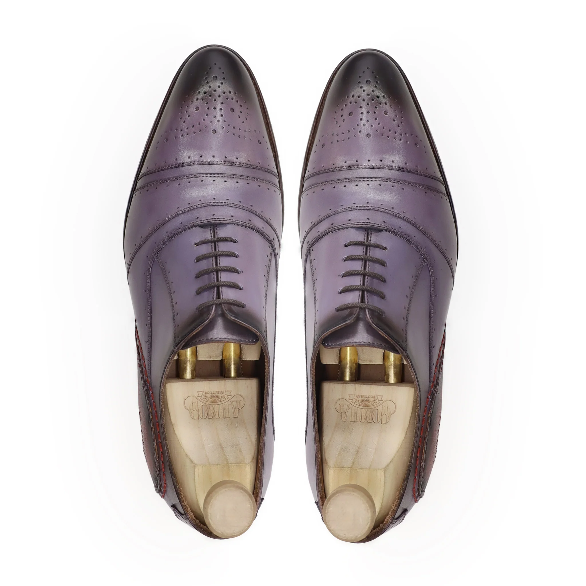 Span - Men's Burnished Purple Calf Leather Oxford Shoe - Image 3