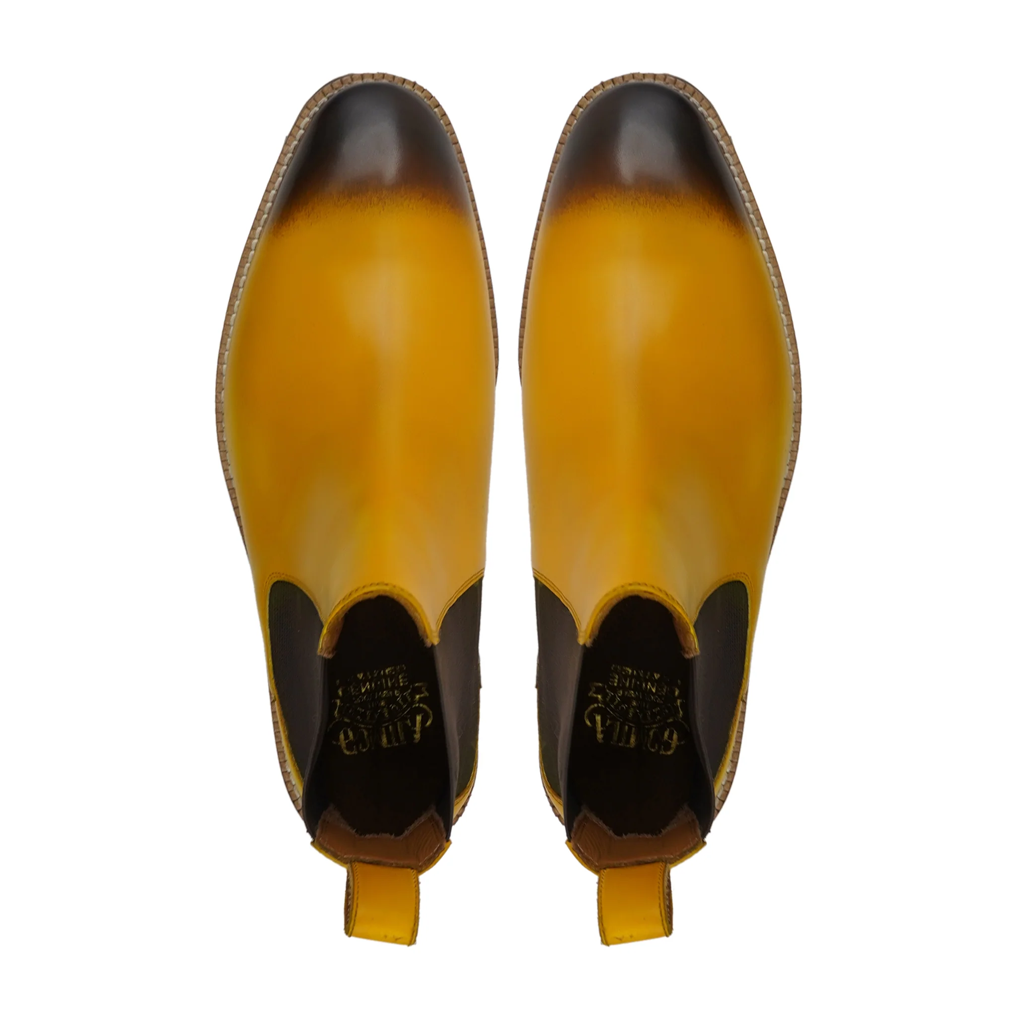Abigal - Men's Burnished Yellow Calf Leather Chelsea Boot - Image 3