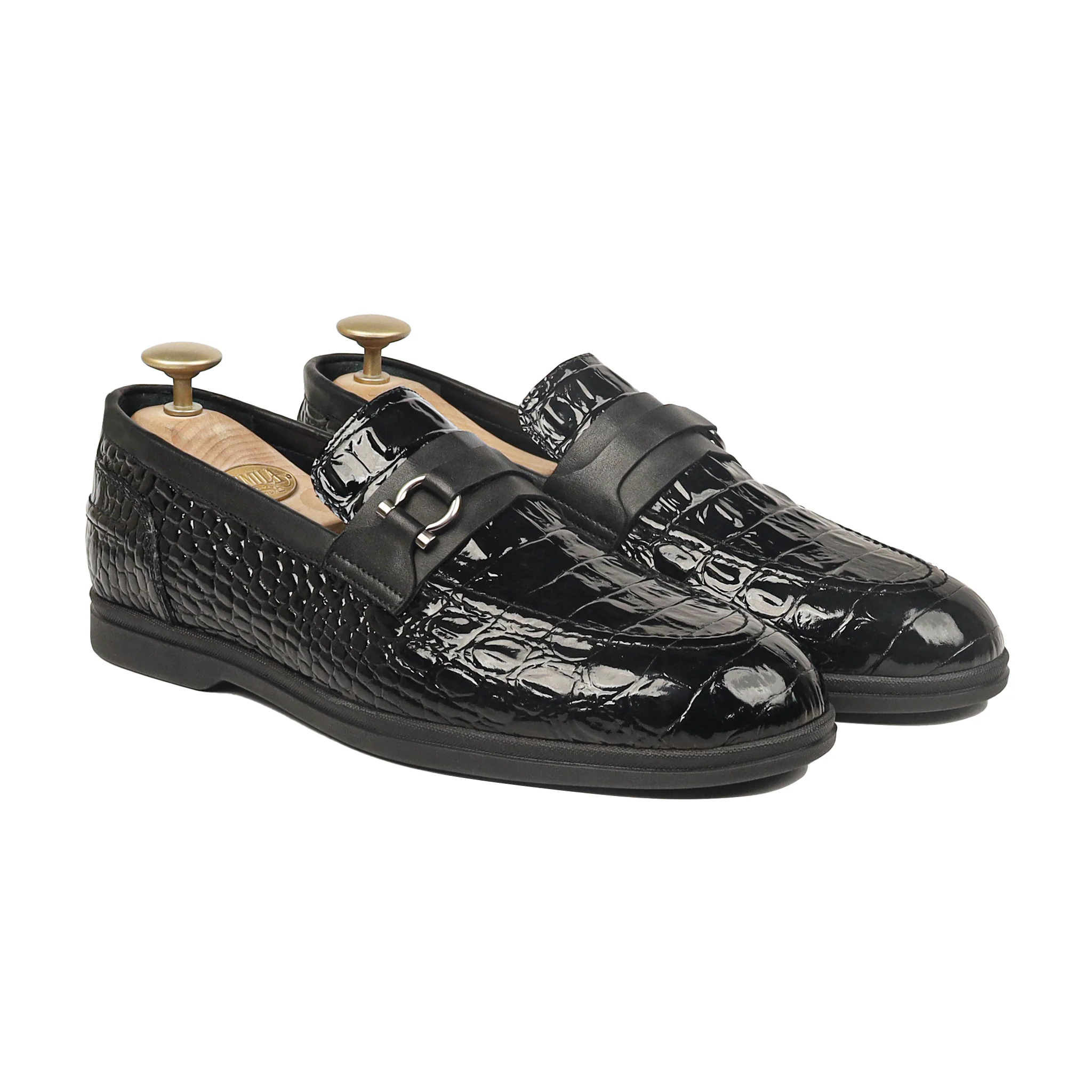 Ovrin - Men's Black Patent Leather Loafer