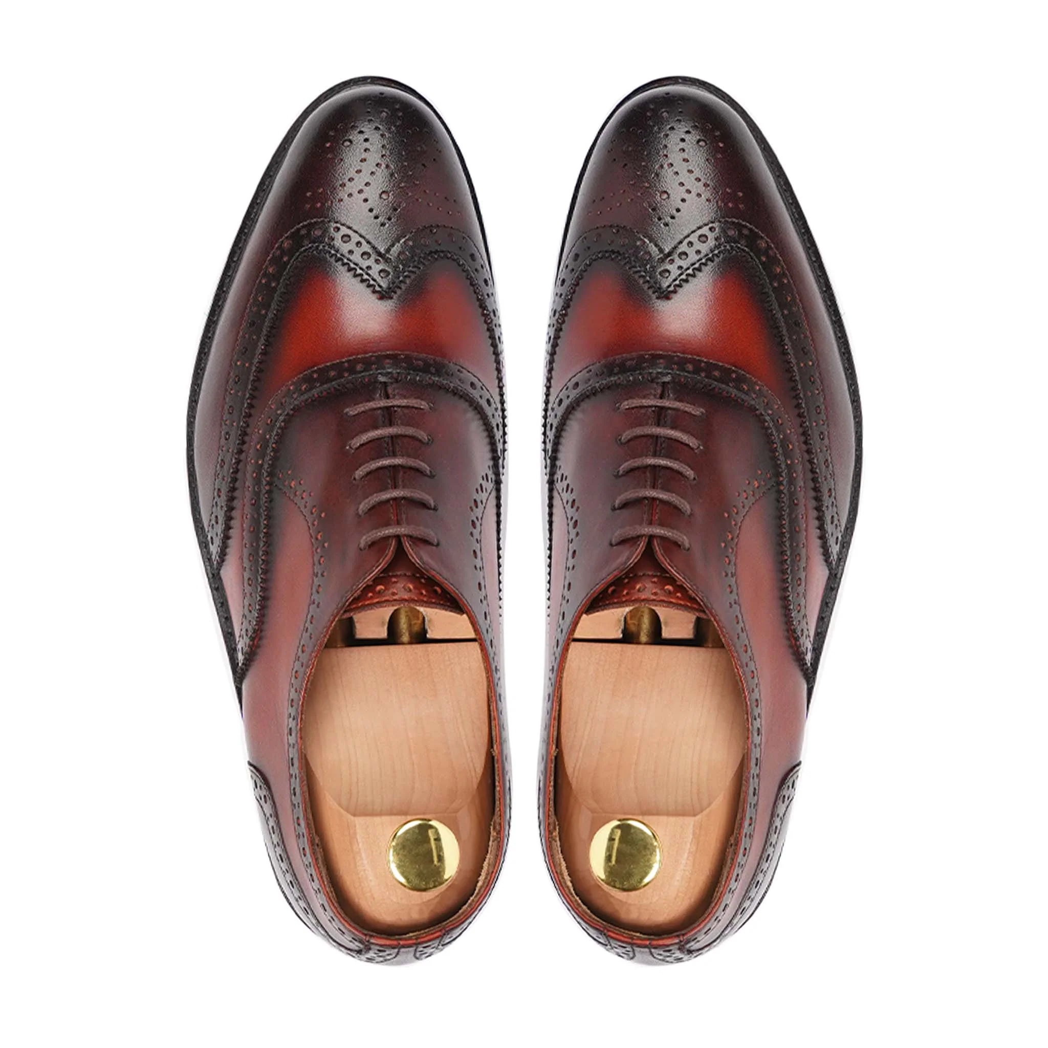 Coburg - Men's Burnished Oxblood Calf Leather Oxford Shoe - Image 3